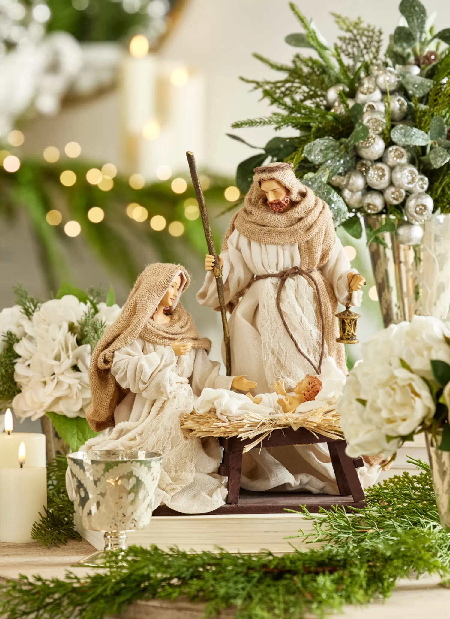 The Jolly Christmas Shop Bon Noel | Religious | Raz 14.5" Holy Family Nativity Set Christmas Decoration 4210653