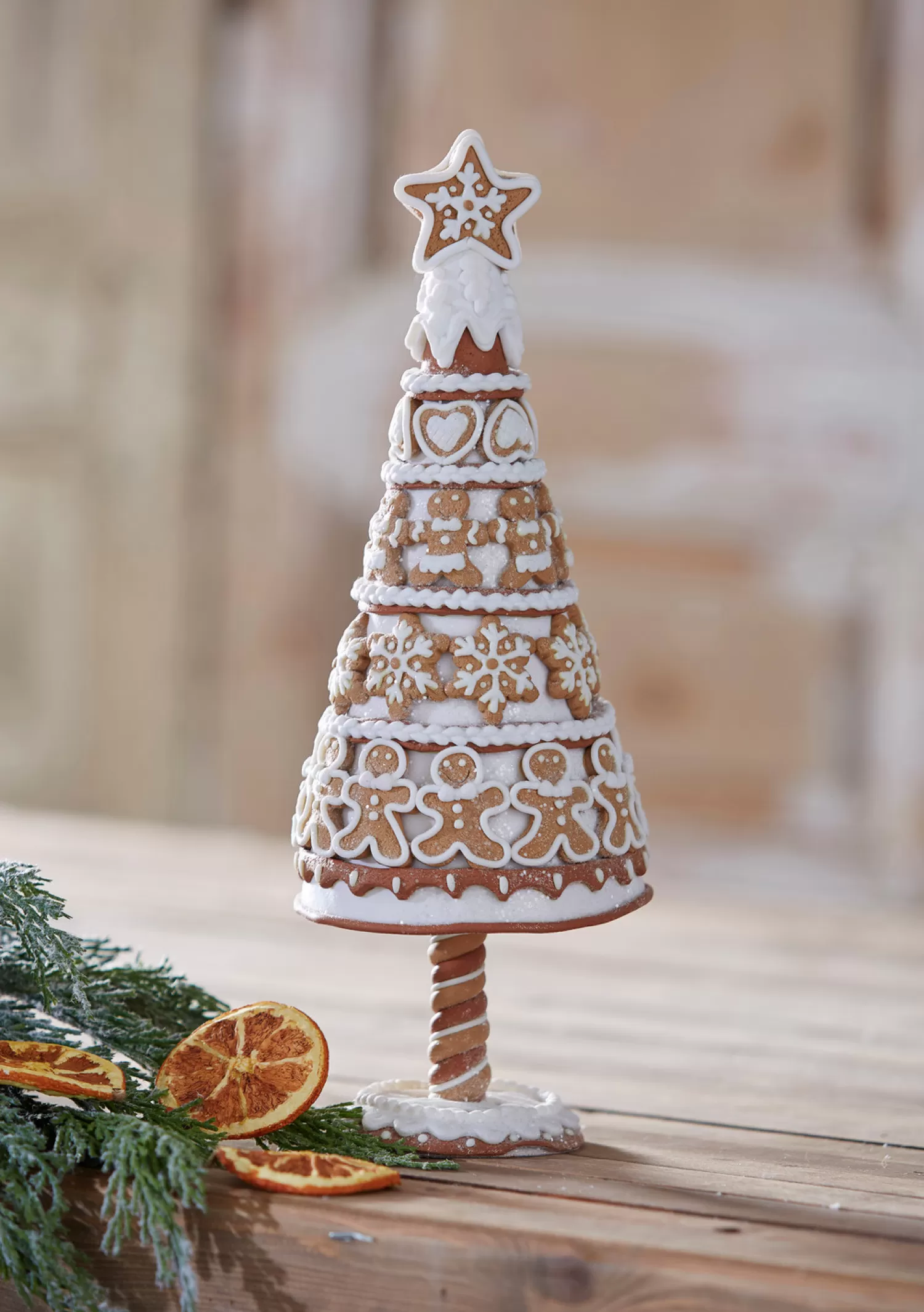 The Jolly Christmas Shop Jingle And Cocoa | Gingerbread | Raz 14" Gingerbread Cookie Tree Christmas Decoration 4416147