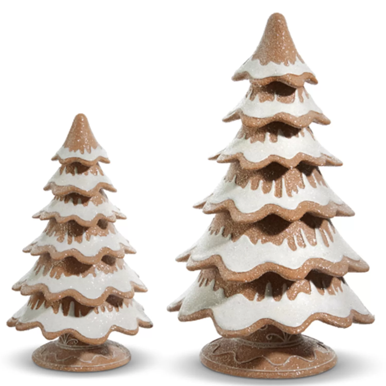 The Jolly Christmas Shop Jingle And Cocoa | Gingerbread | Raz 14" Gingerbread Tree Christmas Figure Set Of 2 4457628