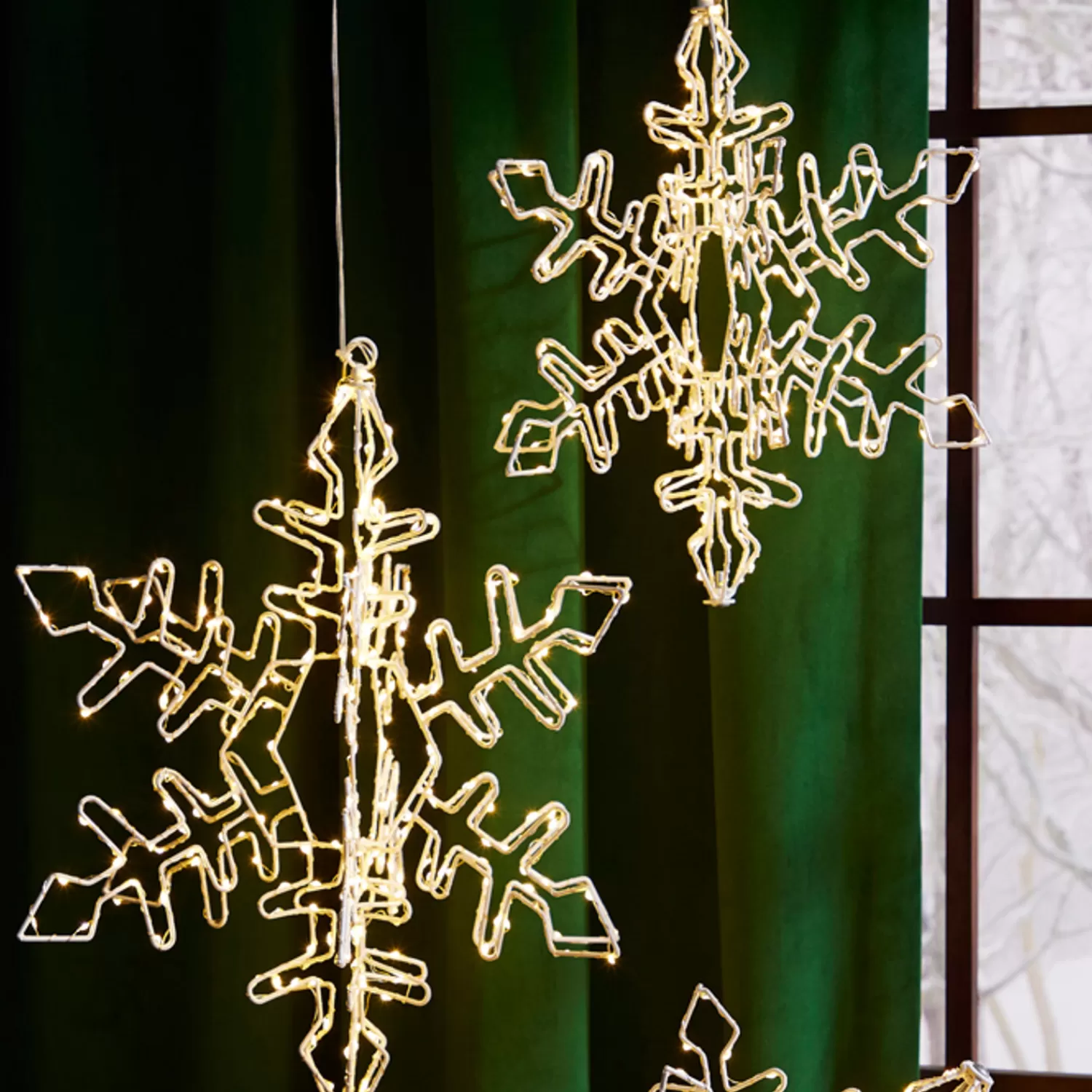 The Jolly Christmas Shop Dashing Through The Snow | Snowflake Soiree | Raz 15.75" Or 19.5" Hanging Lighted Snowflake Christmas Decoration