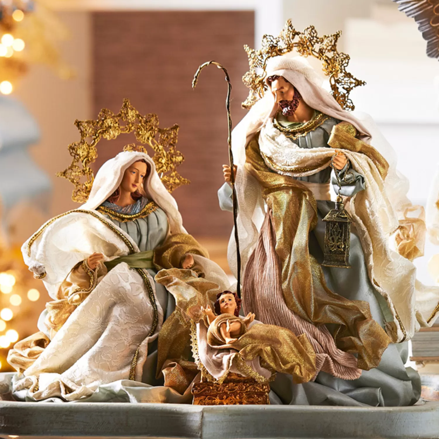 The Jolly Christmas Shop Celebrate The Season | Oh Night Divine | Raz 16.5" Blue Holy Family Christmas Nativity Decoration 4310660