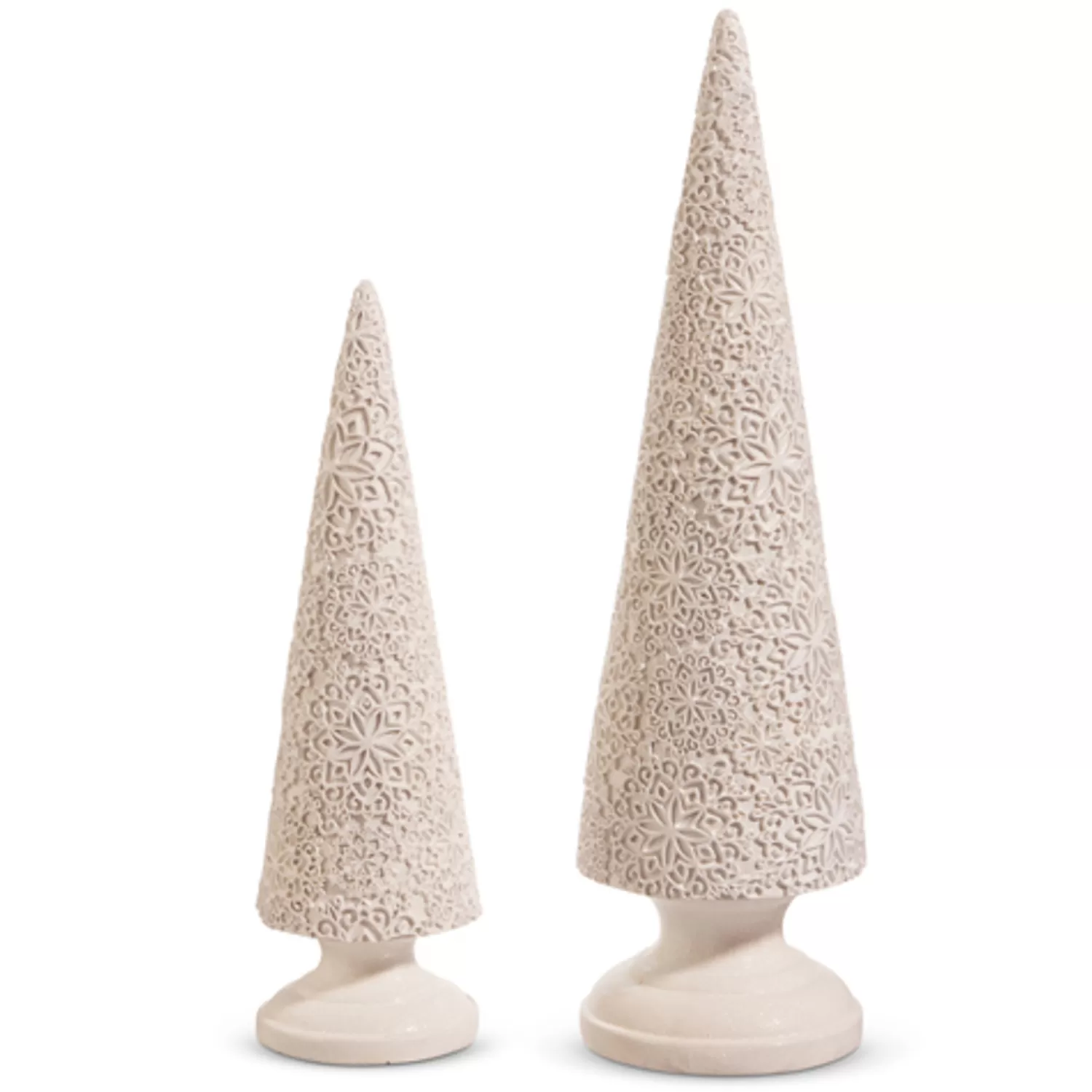 The Jolly Christmas Shop Jingle And Cocoa | The Candy Shop | Raz 16.5" Textured White Cone Tree Set Of 2 Christmas Decoration 4412130