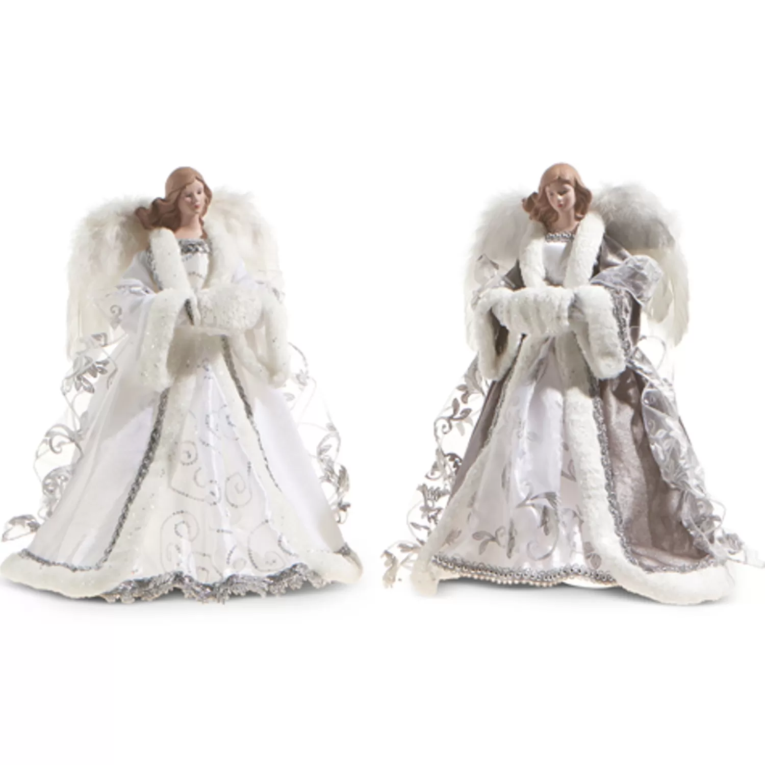 The Jolly Christmas Shop Bon Noel | Religious | Raz 16" Angel Christmas Tree Topper Grey Or White 4315546