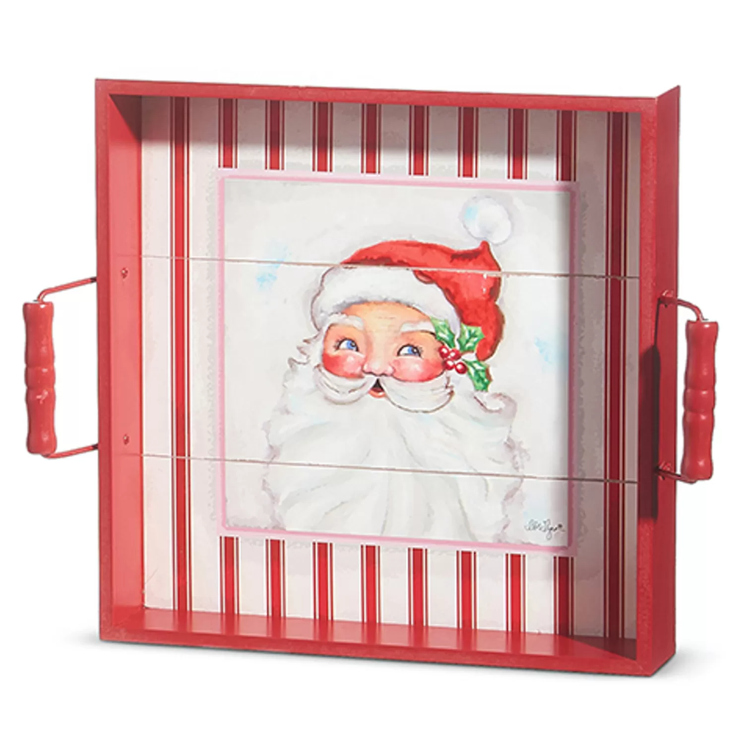 The Jolly Christmas Shop Jingle And Cocoa | Santa Christmas Decorations | Raz 16" Santa Tray Christmas Decoration 4312366
