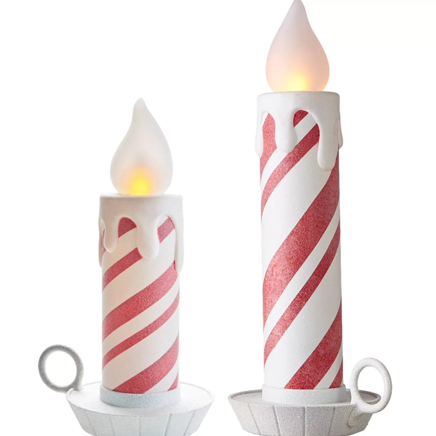 The Jolly Christmas Shop Jingle And Cocoa | The Candy Shop | Raz 17.5" Or 22.5" Battery Operated Peppermint Striped Large Candle Christmas Decoration