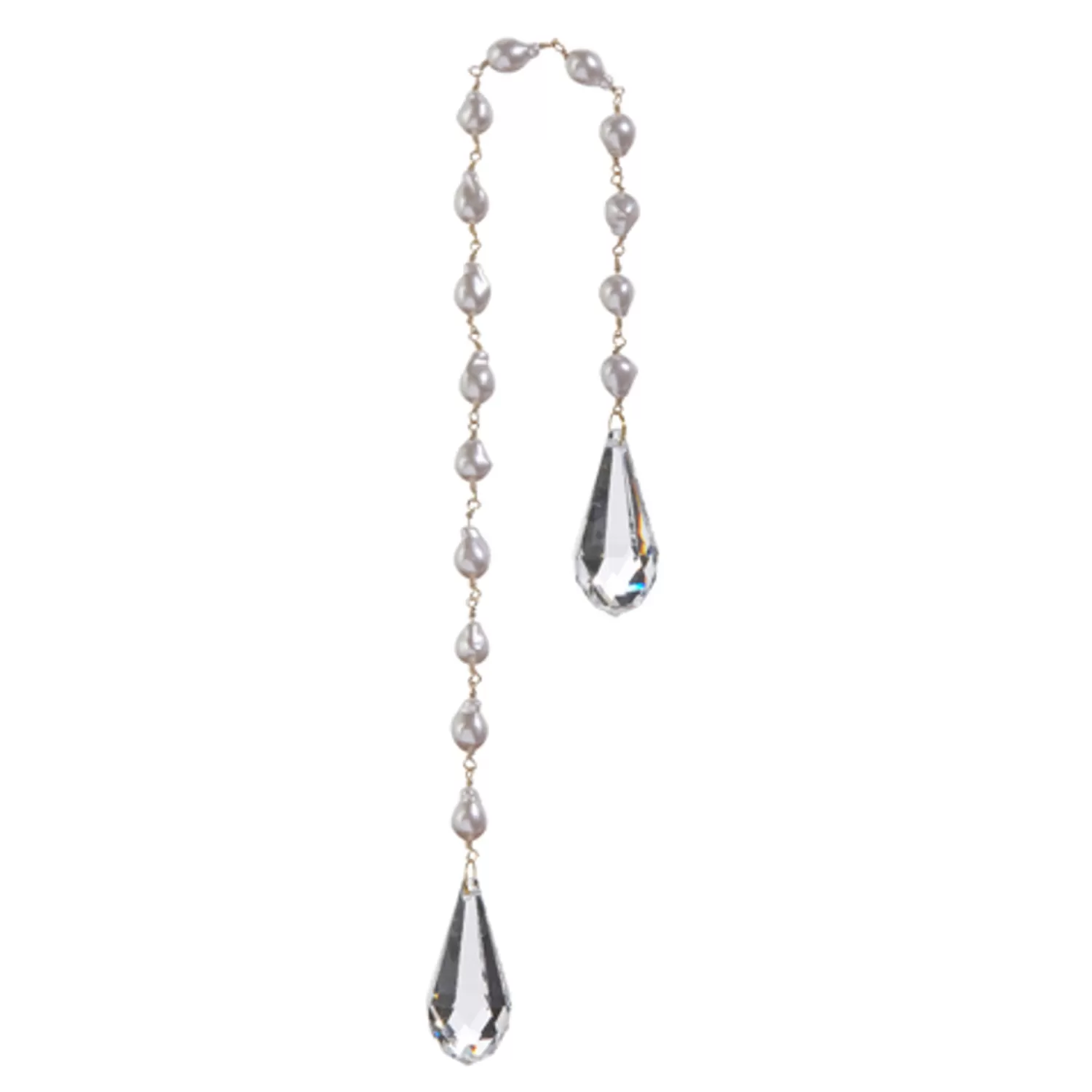 The Jolly Christmas Shop Champagne Wishes | Elegant | Raz 17" Pearl Chain Jeweled Drop Christmas Ornament 4416211