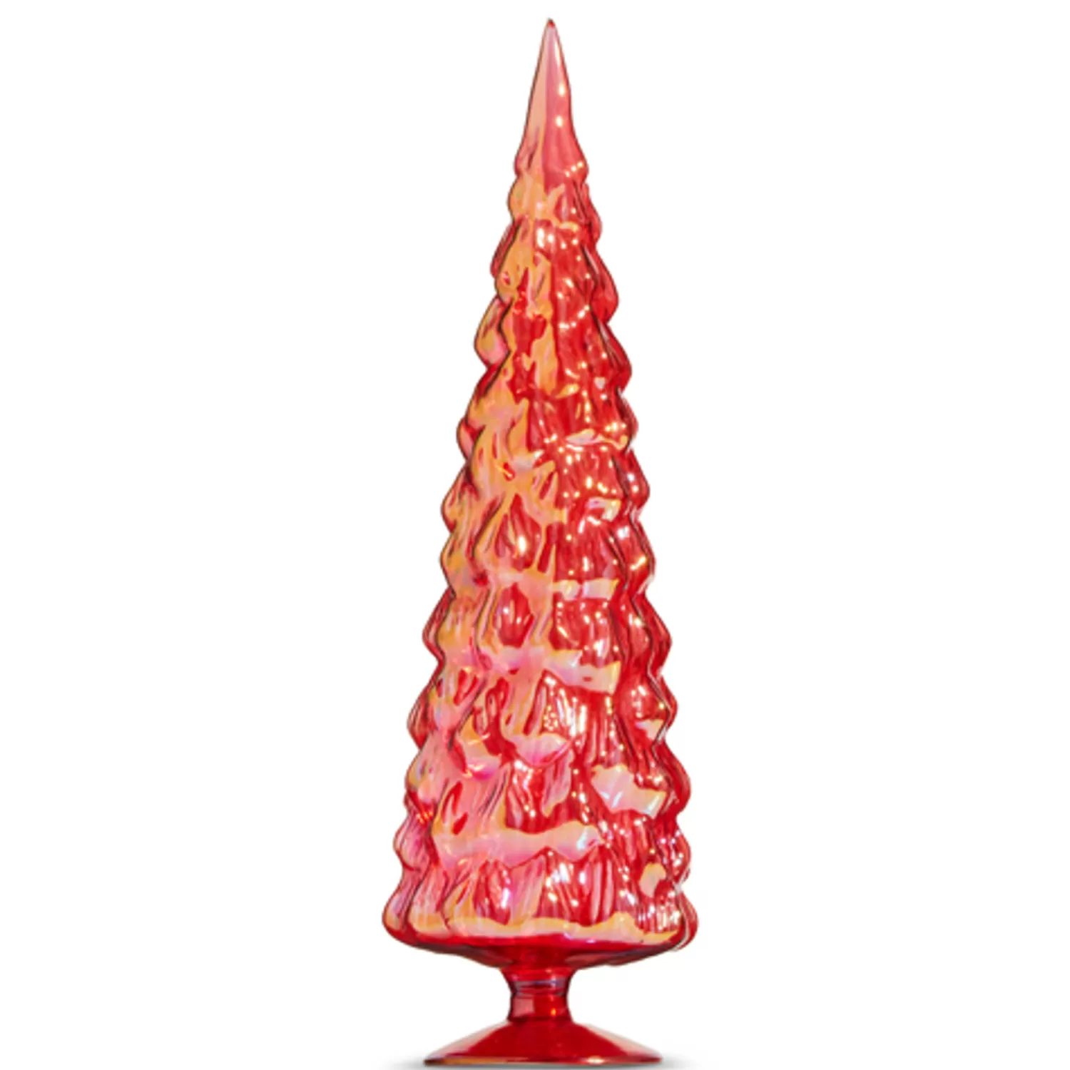 The Jolly Christmas Shop Charming Holiday | Houses And Accessories·Christmas Houses | Raz 18" Large Iridescent Red Or Green Glass Tree Christmas Decoration
