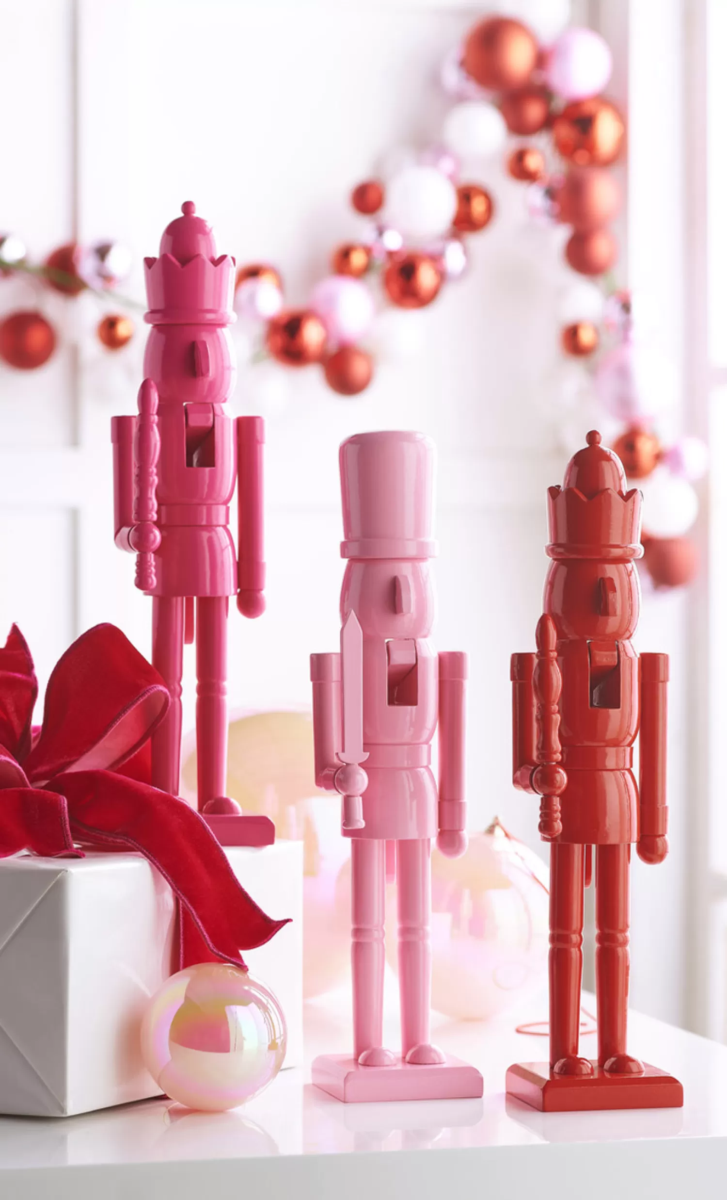 The Jolly Christmas Shop A Blushing Holiday | Pink Christmas Decorations | Raz 18" Pink Or Red Christmas Nutcracker Figure 4422907
