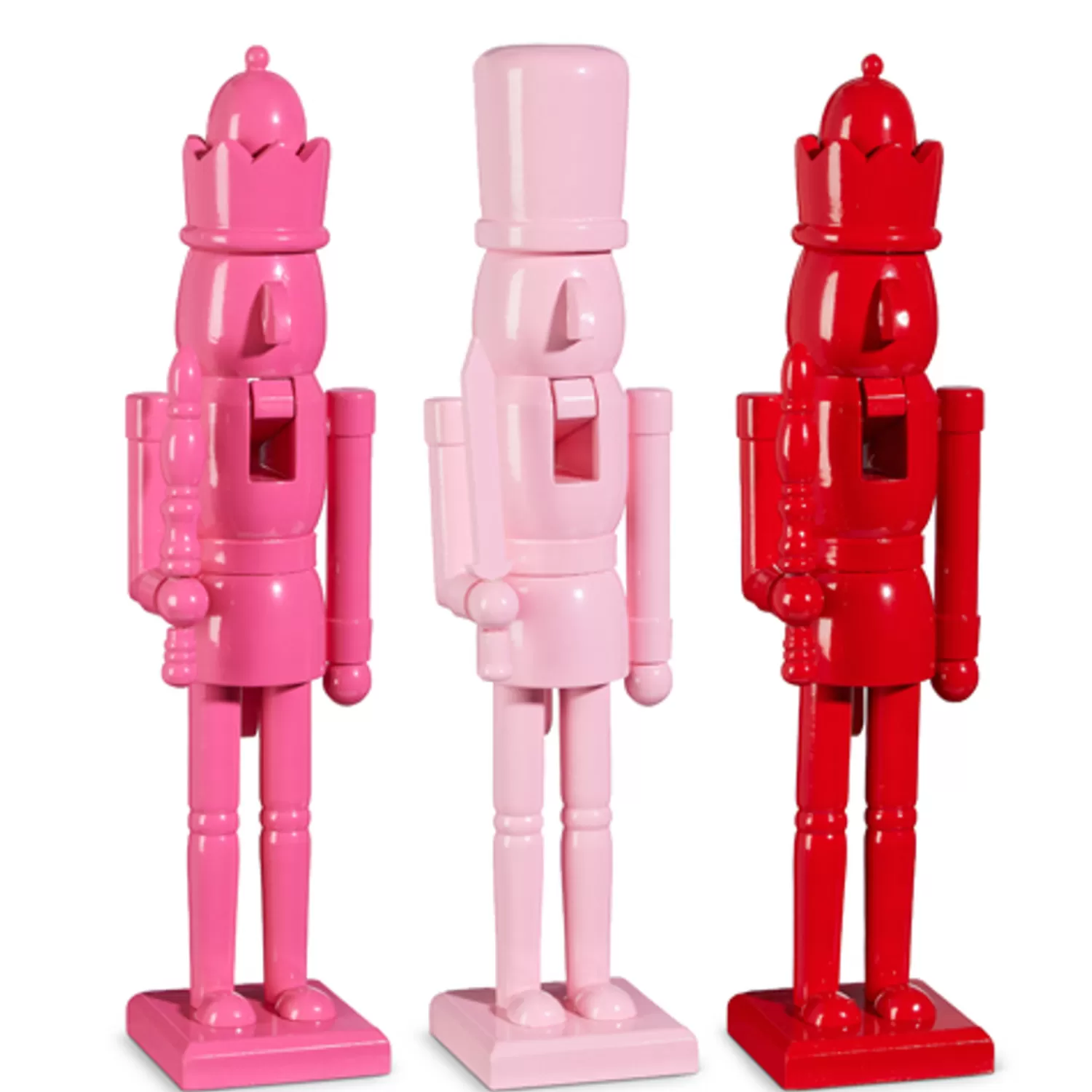 The Jolly Christmas Shop A Blushing Holiday | Pink Christmas Decorations | Raz 18" Pink Or Red Christmas Nutcracker Figure 4422907