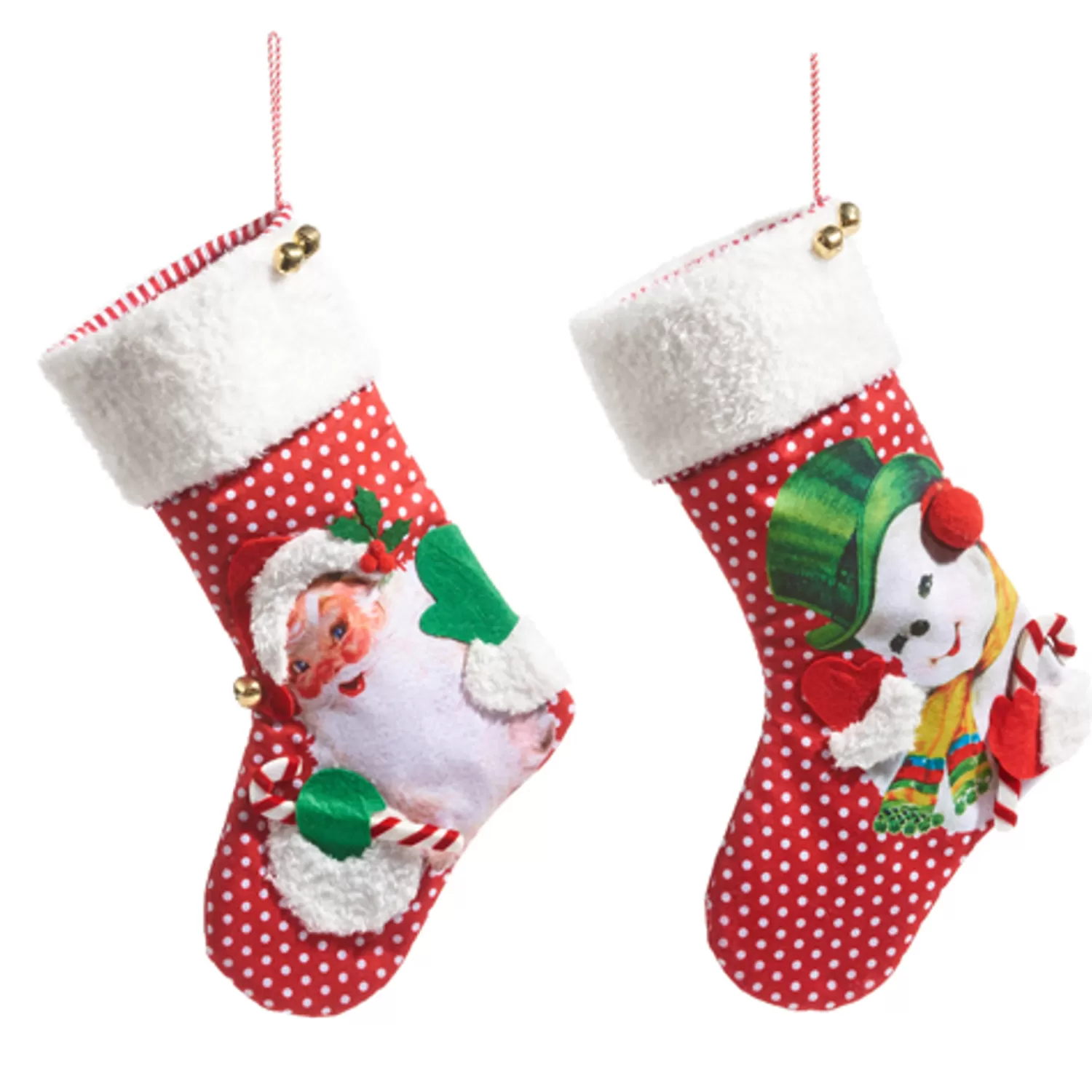 The Jolly Christmas Shop Vintage Reincarnated | Tinsel Town | Raz 19" Retro Christmas Stocking Santa Or Snowman 4416274