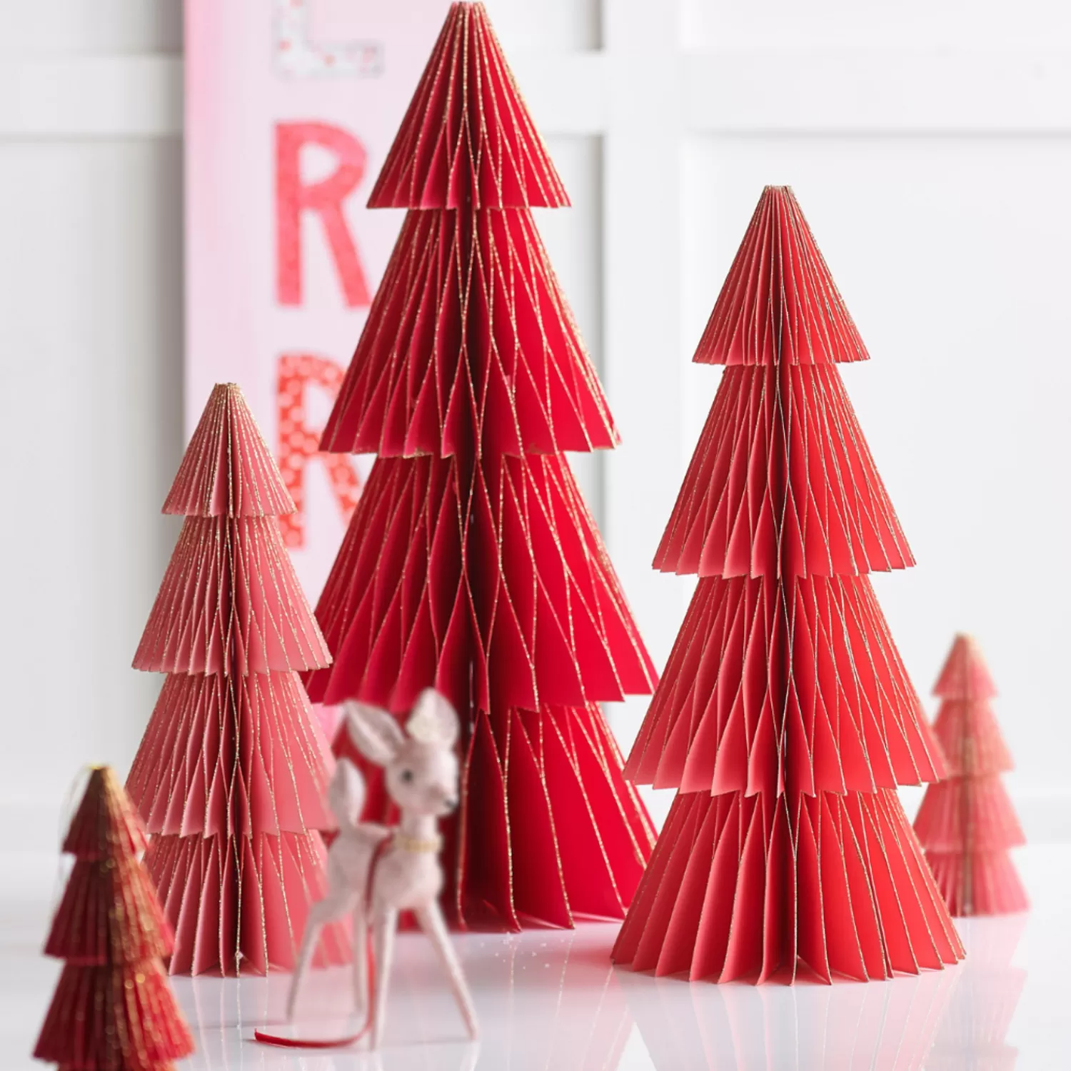 The Jolly Christmas Shop A Blushing Holiday | Pink Christmas Decorations | Raz 20" Pink Paper Trees Christmas Decoration 4416373