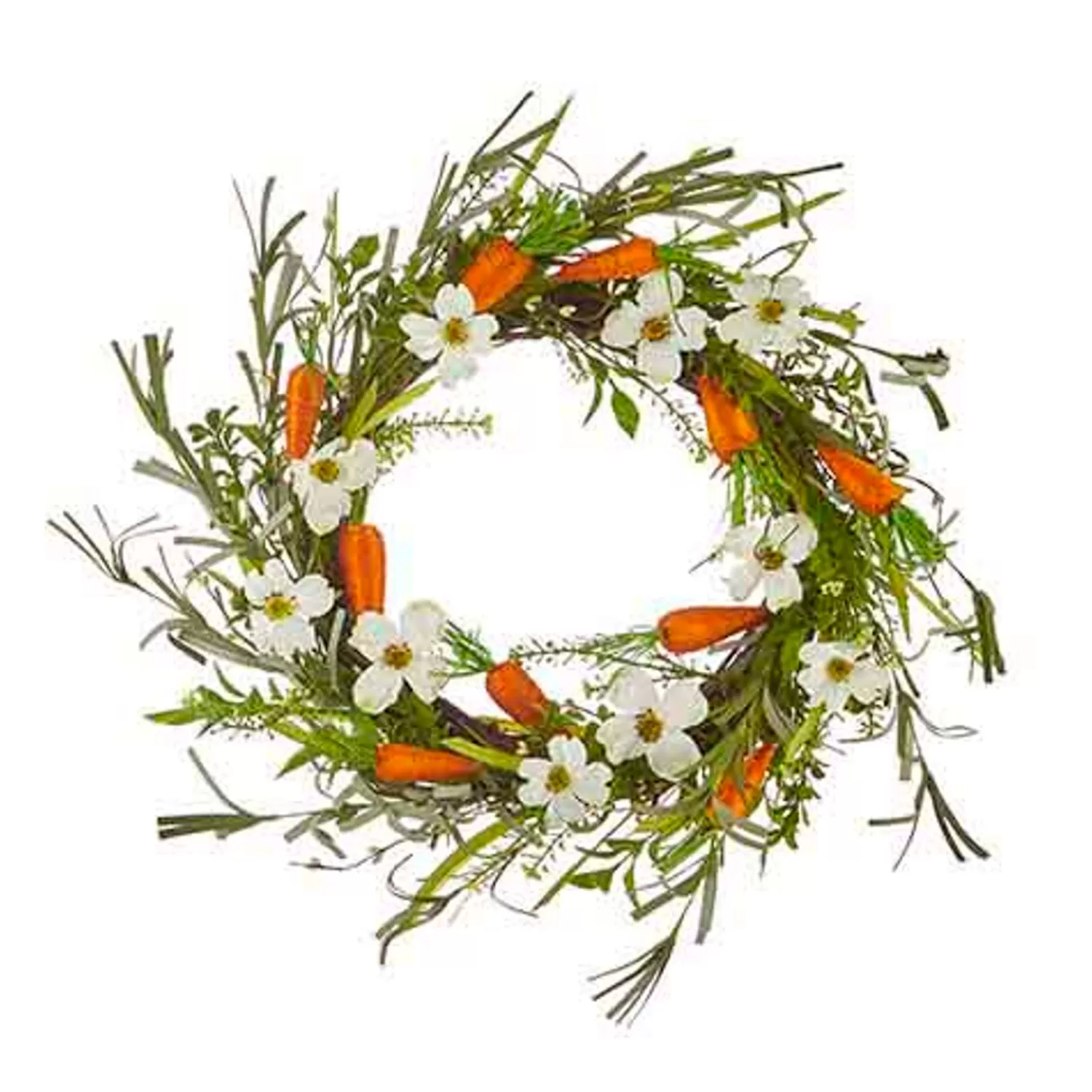The Jolly Christmas Shop Trees, Wreaths & Garlands | Raz 22" Carrot And Mixed Floral Easter Wreath W4202218