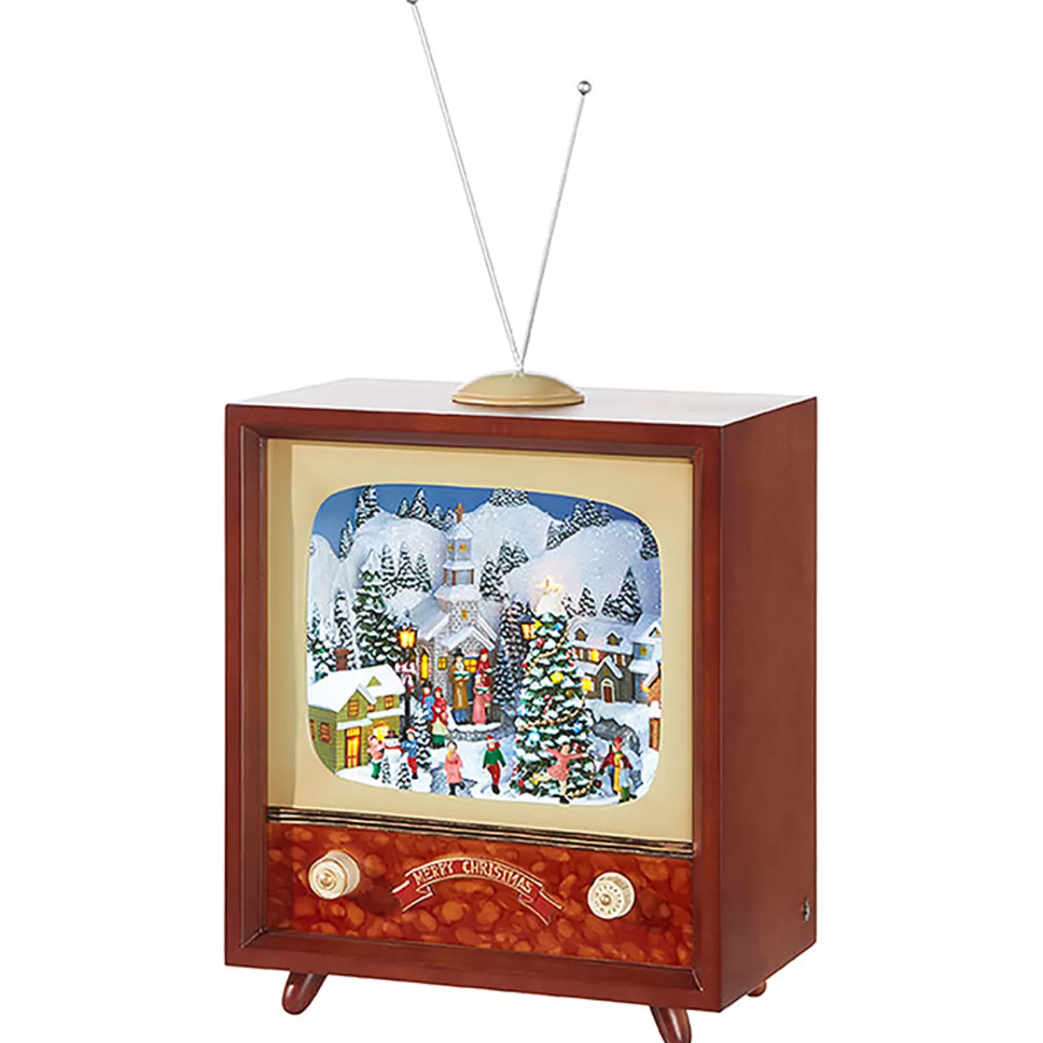 The Jolly Christmas Shop Vintage Reincarnated | Vintage Decorations | Raz 22" Musical Animated Retro Television TV Christmas Figure 3816449