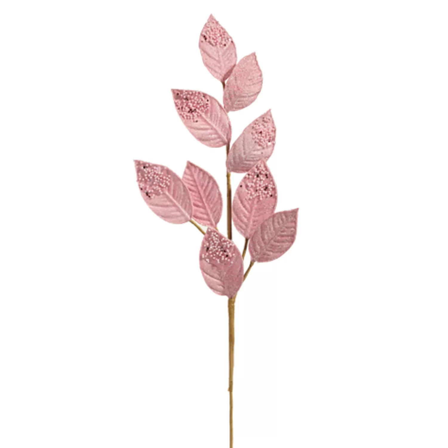 The Jolly Christmas Shop Jingle And Cocoa | A Blushing Holiday | Raz 26" Pink Beaded Tip Leaf Christmas Tree Pick F4406718