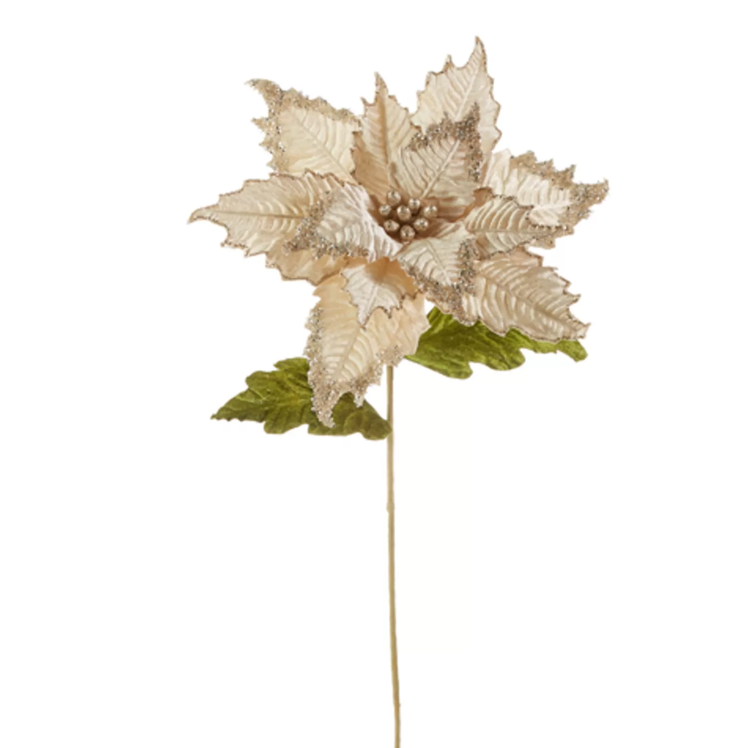 The Jolly Christmas Shop Celebrate The Season | Elegant | Raz 27" Ivory Velvet Poinsettia Stem Christmas Tree Pick F4306735