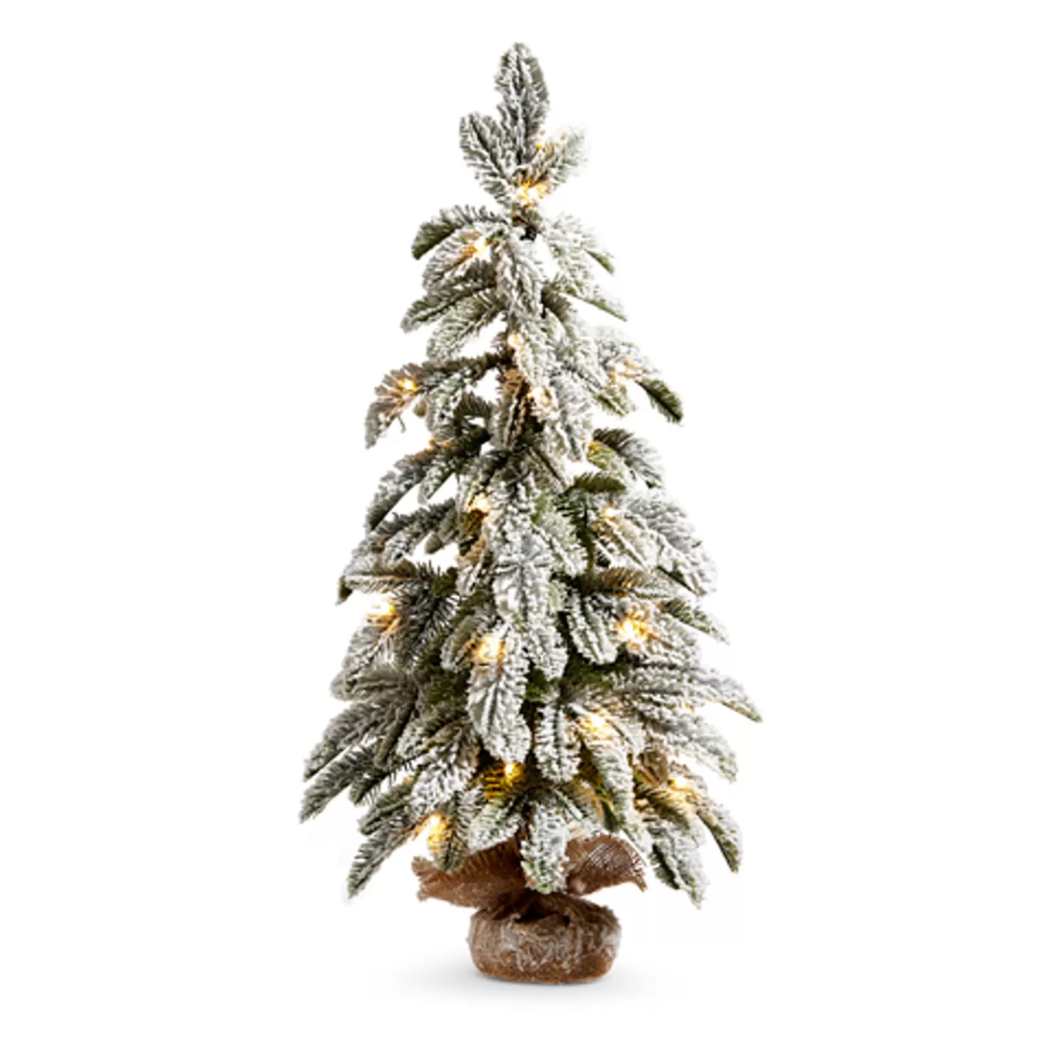 The Jolly Christmas Shop Woodland Wonder | Snowflake Soiree | Raz 28" Or 36" Flocked Pine Christmas Tree In Bag With Battery Operated Warm White Lights