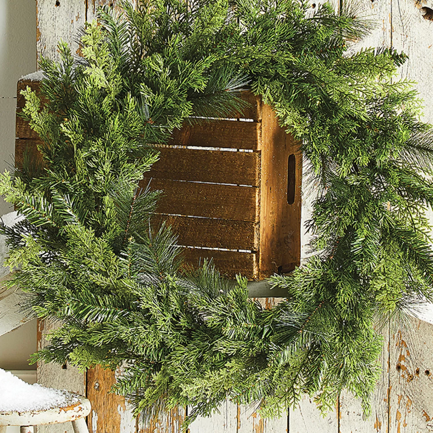 The Jolly Christmas Shop Bon Noel | Real Feel Greenery And Flowers | Raz 28" Real Feel Cedar Pine Greenery Christmas Wreath W4102412