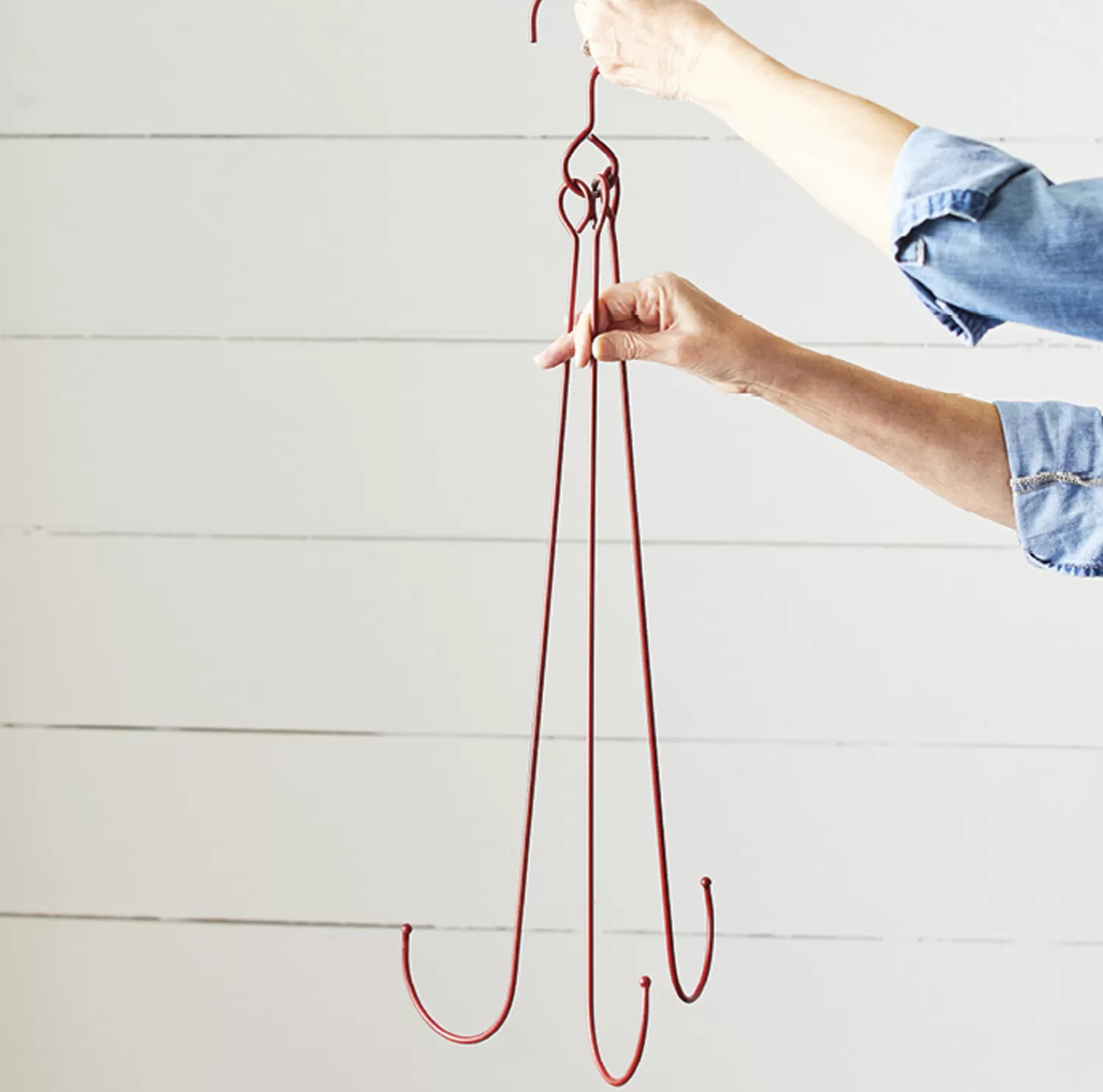 The Jolly Christmas Shop Heartfelt Holiday | Wreath & Garland Hangers | Raz 30.25" Red Wire Wreath Hanger Christmas Decoration 4128917