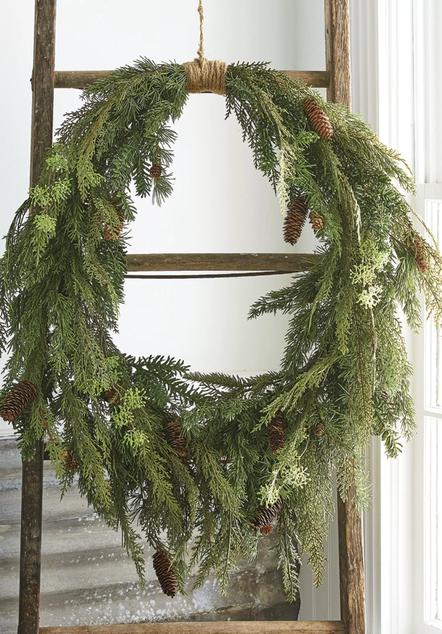 The Jolly Christmas Shop Bon Noel | Woodland Wonder | Raz 30" Real Feel Oval Cedar And Pinecone Christmas Wreath W4011591