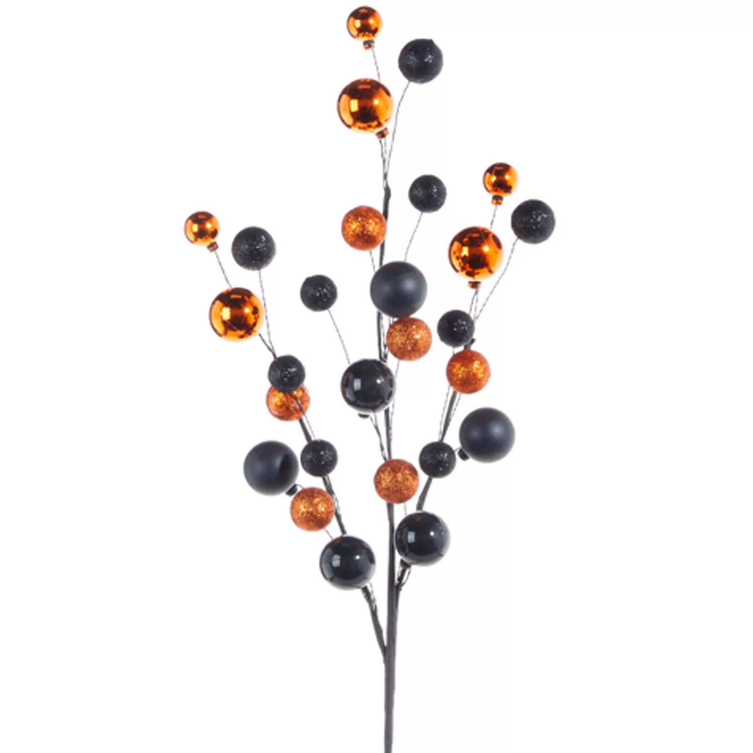The Jolly Christmas Shop Halloween Picks And Sprays | Raz 31" Orange And Black Ornament Ball Halloween Spray F4202447