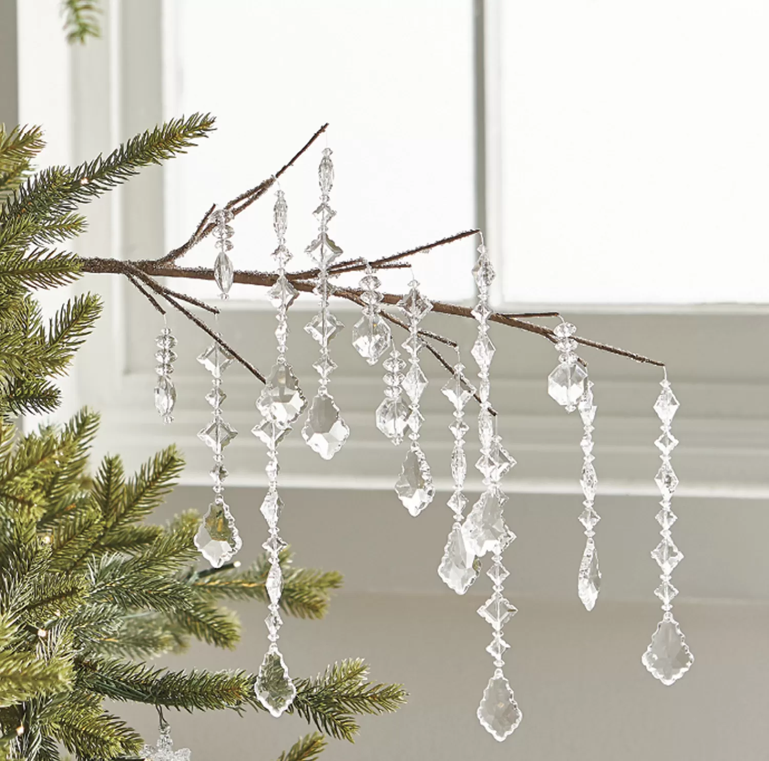 The Jolly Christmas Shop Bon Noel | Snowflake Soiree | Raz 34" Dripping Jewel Christmas Tree Stem Pick F4017567