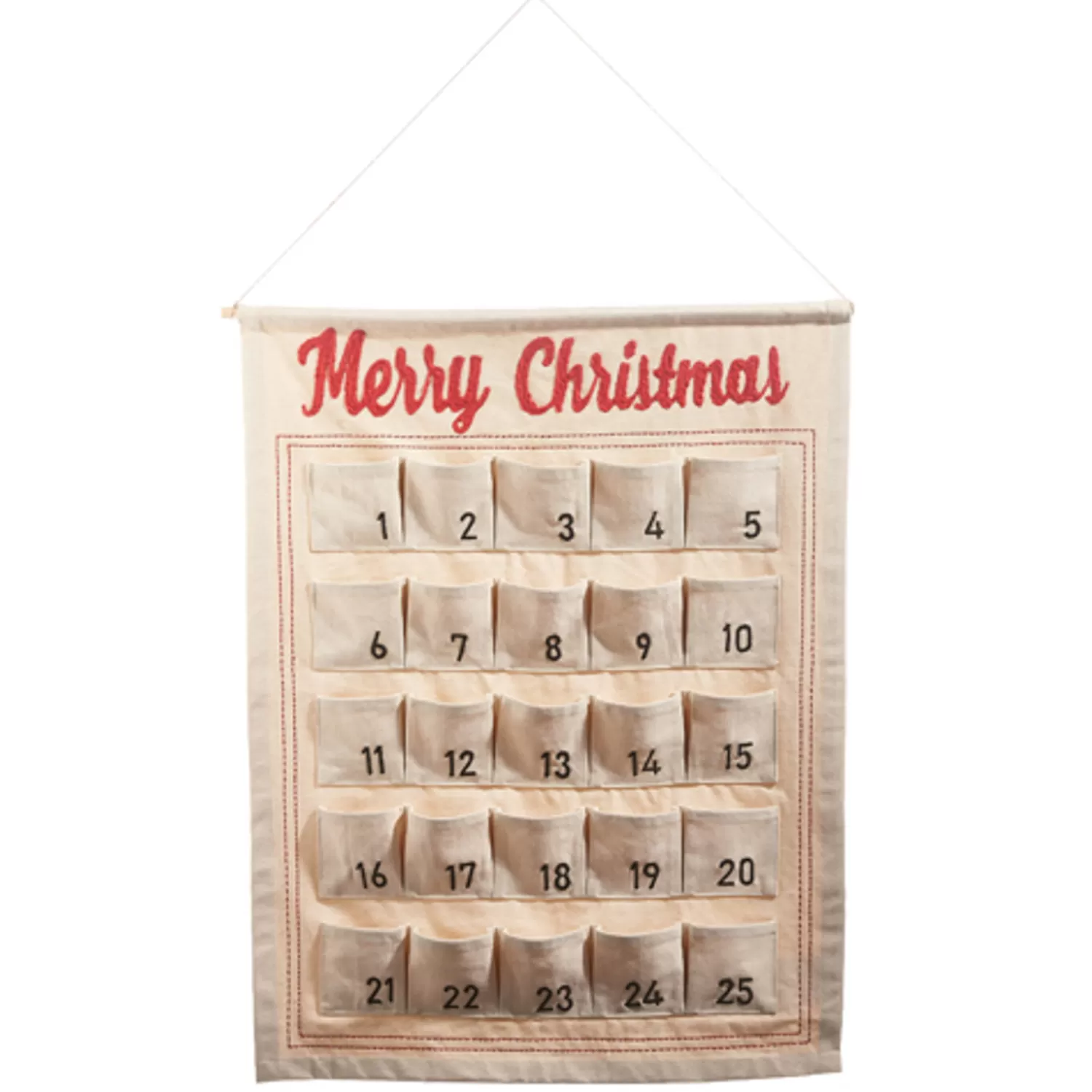 The Jolly Christmas Shop Heartfelt Holiday | Farmhouse | Raz 34" Hanging Advent Calendar Christmas Decoration 4319307
