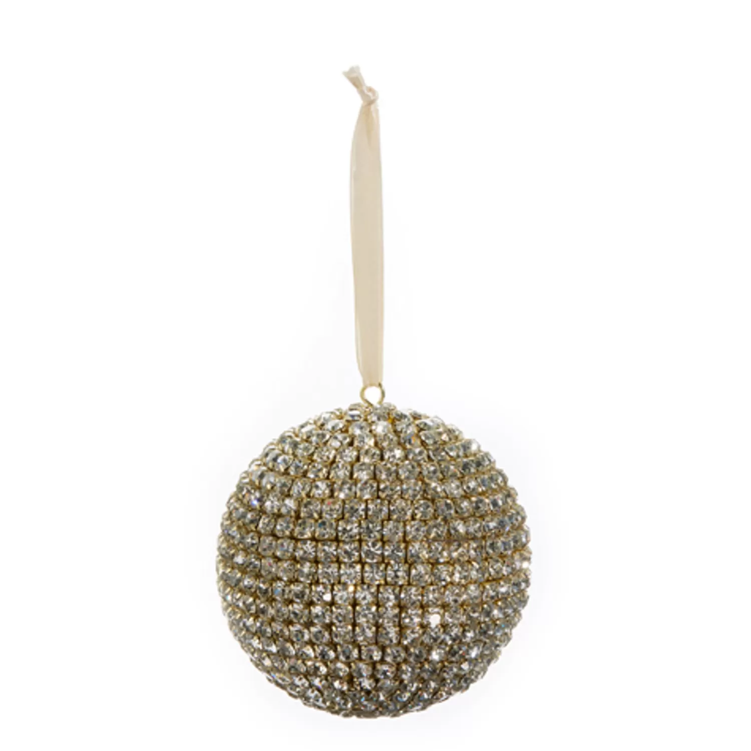 The Jolly Christmas Shop Champagne Wishes | Elegant | Raz 3.5", 4.5", Or Large 6" Pave Crystal And Gold Ball Christmas Ornament