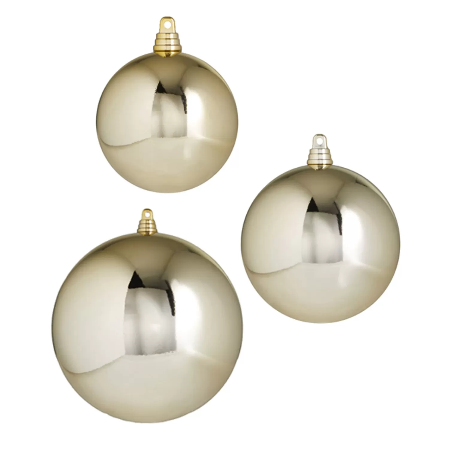 The Jolly Christmas Shop Celebrate The Season | Tartan Traditions | Raz 3", 4", Or 6" Large Champagne Shiny Ball Christmas Ornaments