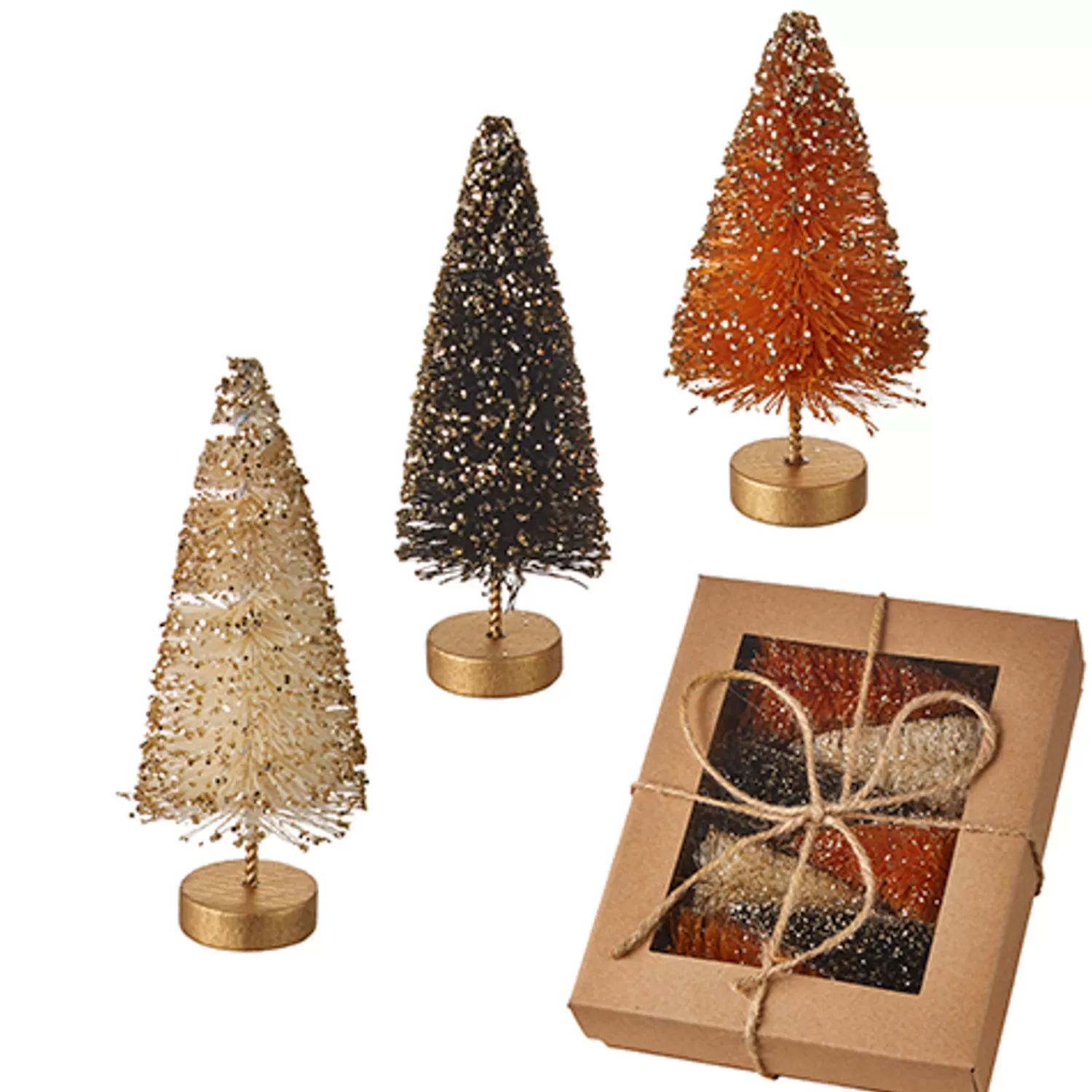 The Jolly Christmas Shop Vintage Halloween Decorations | Halloween Indoor Decorations | Raz 4.25" Box Of Halloween Bottle Brush Trees 4220041