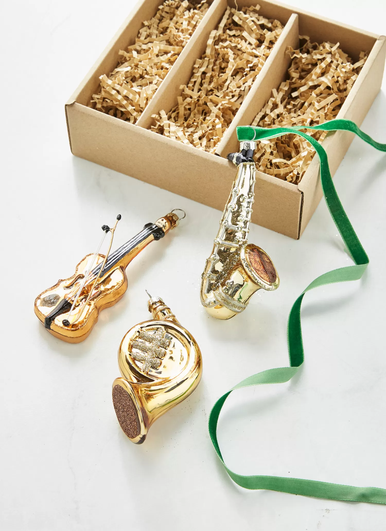 The Jolly Christmas Shop Classic Carols | Christmas Traditions | Raz 4.5" Box Of Musical Instruments Glass Christmas Ornaments 4320907