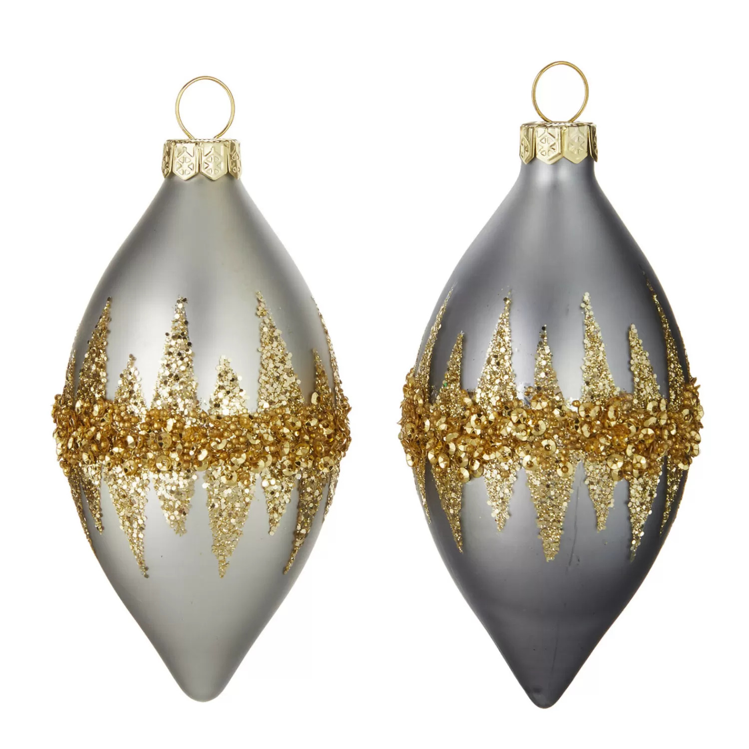 The Jolly Christmas Shop Bon Noel | Elegant | Raz 4.5" Double Point Gold Glittered Christmas Ornament 4120852