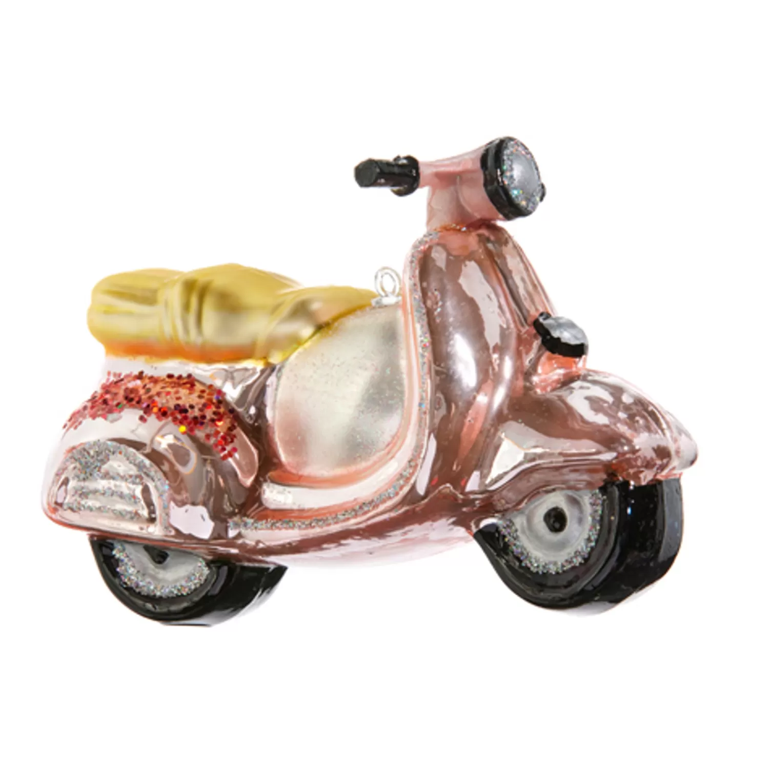 The Jolly Christmas Shop A Blushing Holiday | Pink Christmas Decorations | Raz 4.5" Pink Vespa Scooter Glass Christmas Ornament 4412515