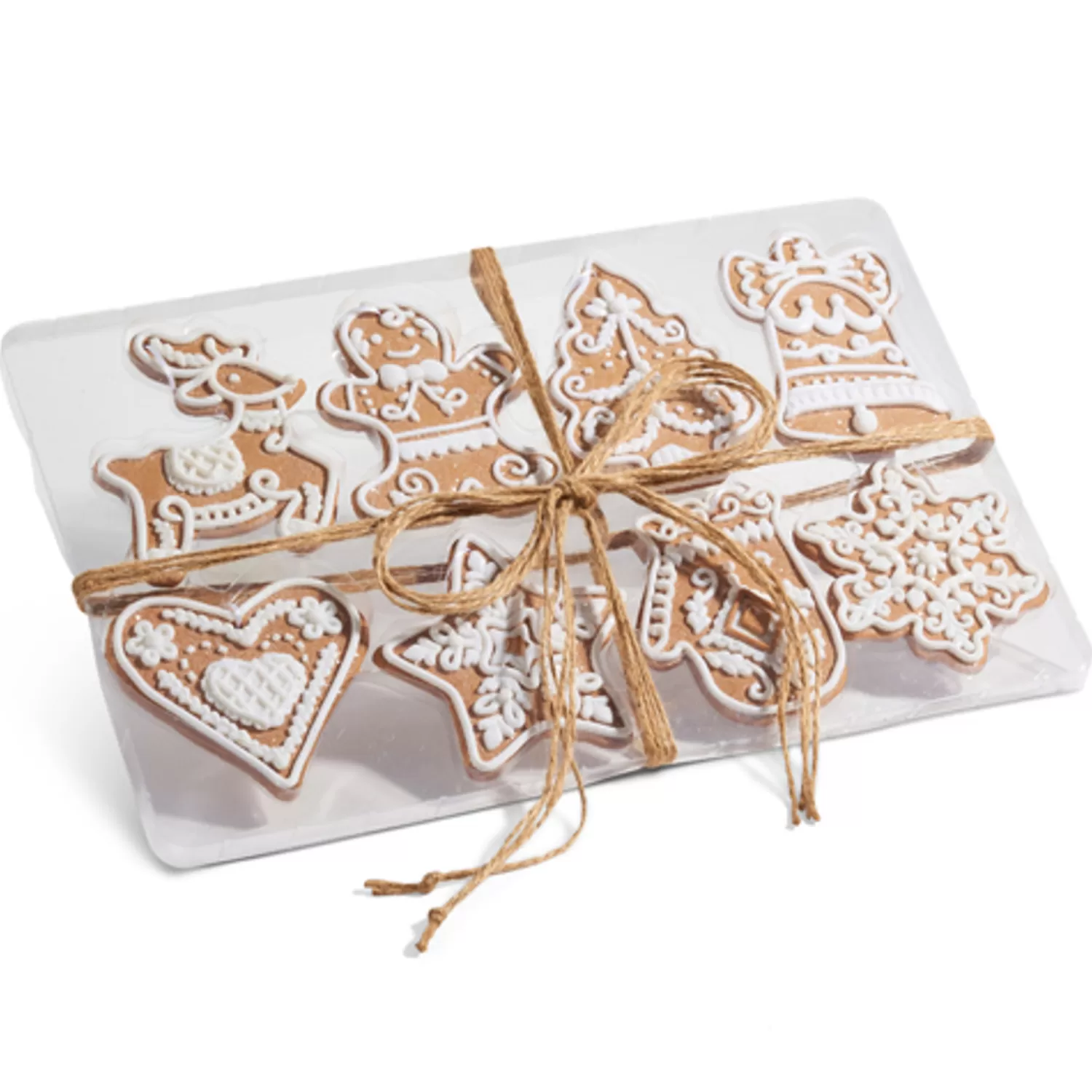 The Jolly Christmas Shop Jingle And Cocoa | Gingerbread | Raz 4.75" Box Of Gingerbread Cookie Christmas Ornaments 4416141
