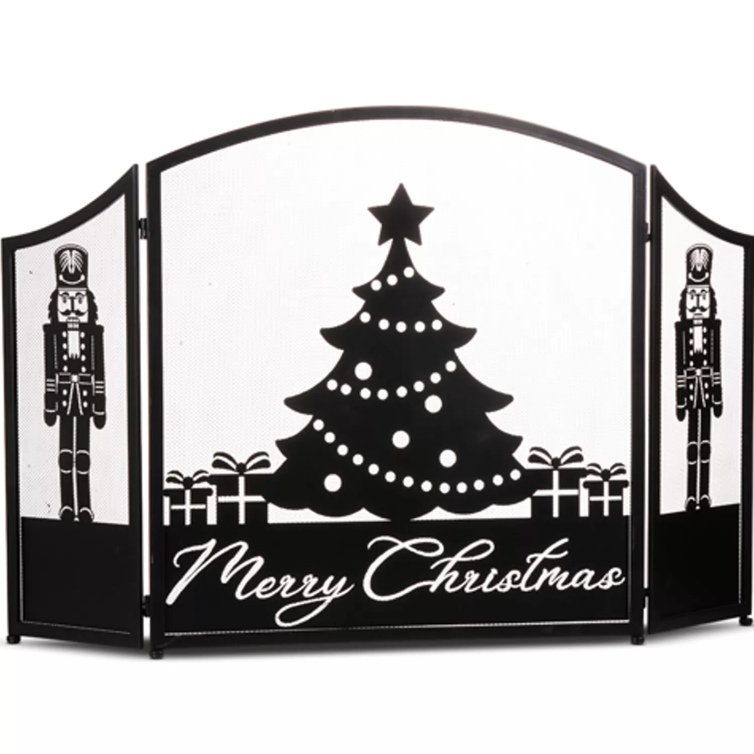 The Jolly Christmas Shop All Is Calm | Nutcracker Decorations | Raz 48" Merry Christmas Fireplace Screen Christmas Decoration 4317034
