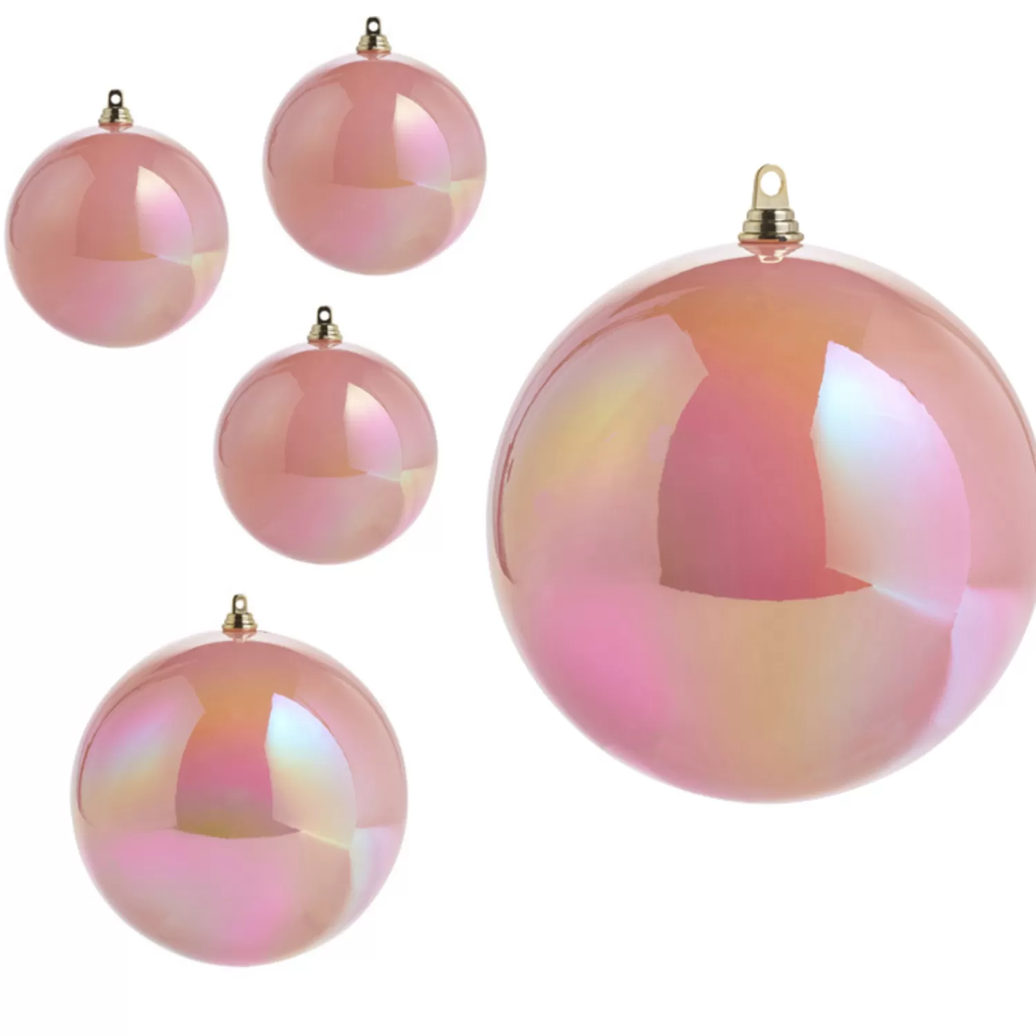 The Jolly Christmas Shop A Blushing Holiday | Pink Christmas Decorations | Raz 4", 6", Or 10" Iridescent Pink Ball Christmas Ornament