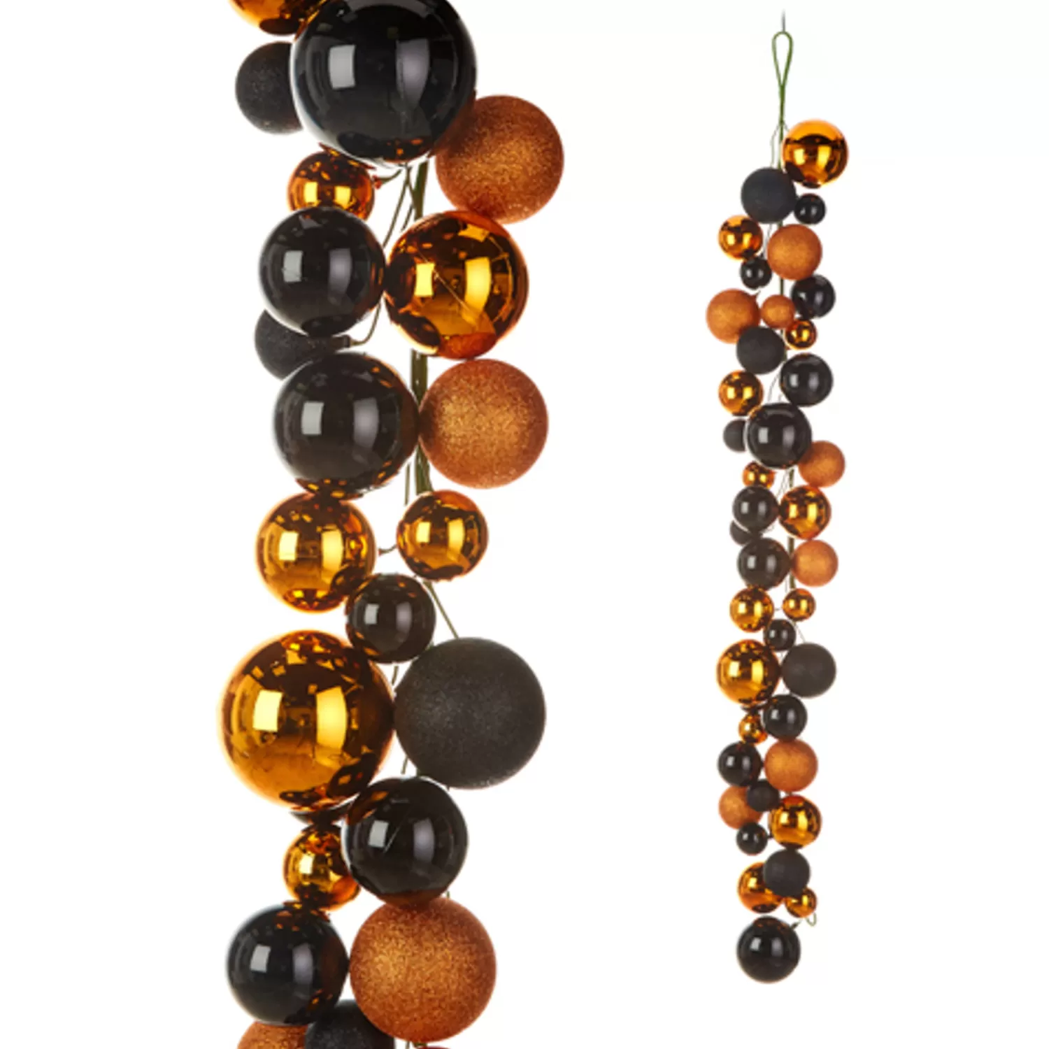 The Jolly Christmas Shop Halloween Indoor Decorations | Raz 4' Black And Orange Plastic Ball Halloween Garland G4332727