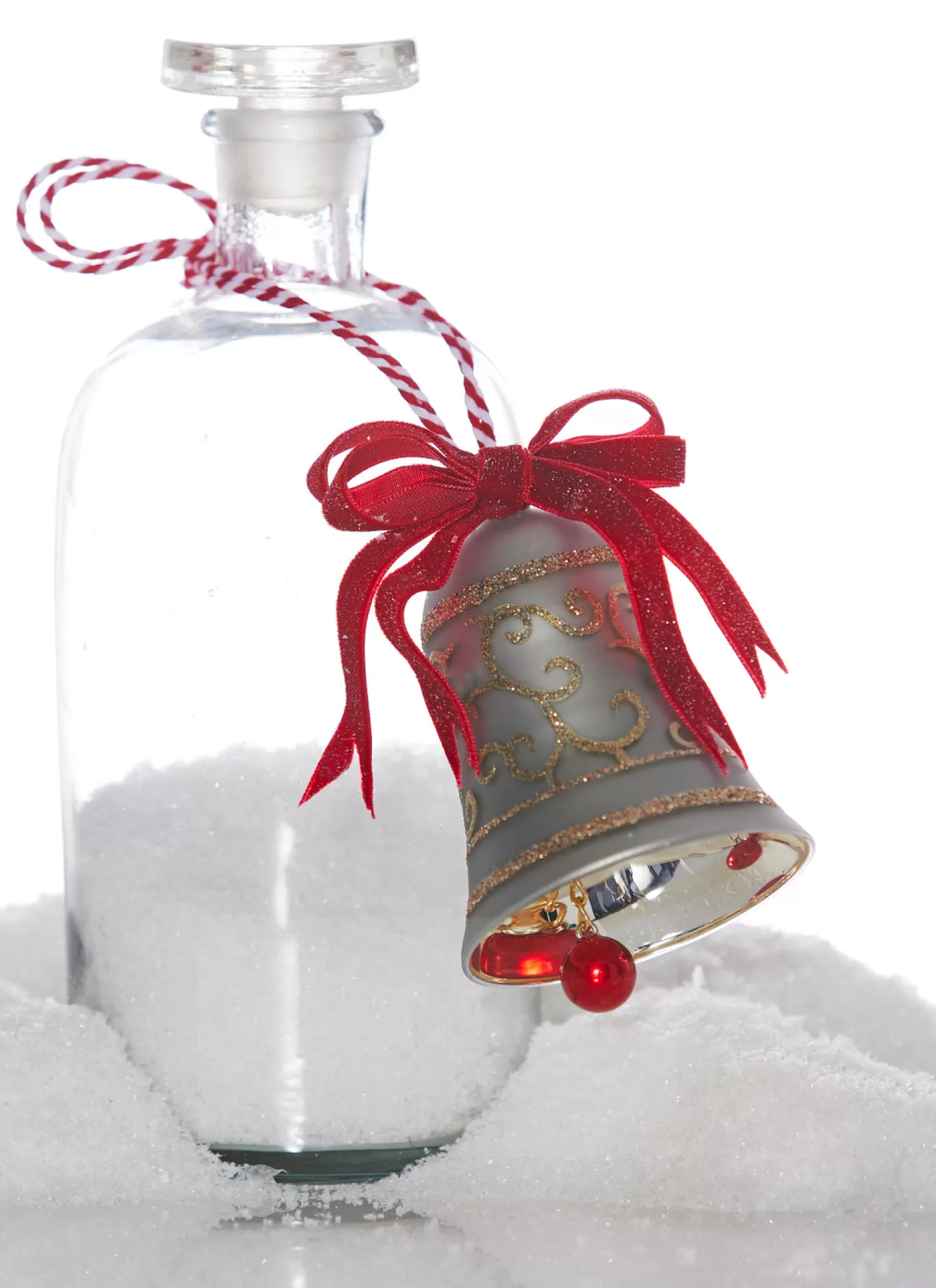 The Jolly Christmas Shop Celebrate The Season | Elegant | Raz 4" Gold Glitter Silver Bell Glass Christmas Ornament 4320918