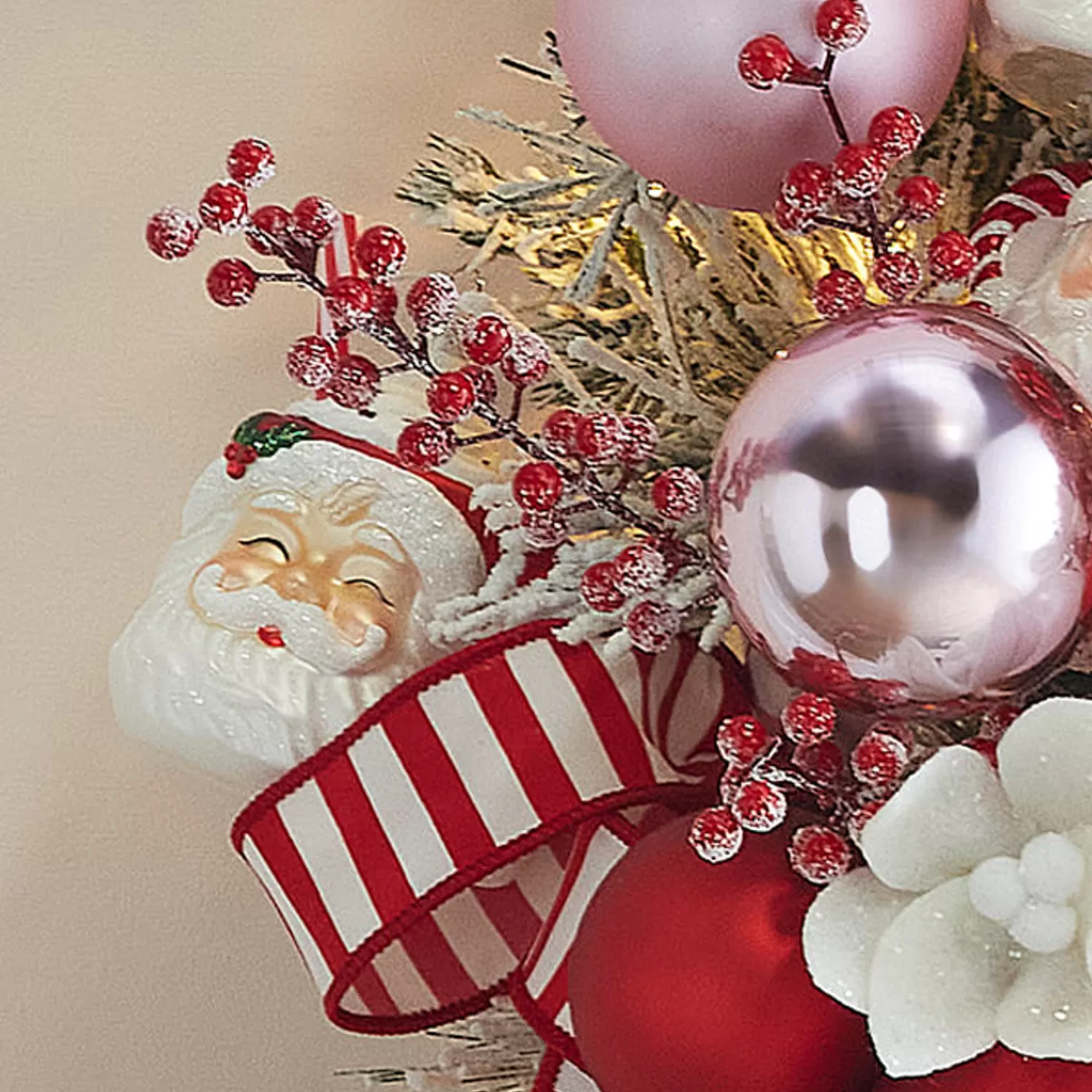 The Jolly Christmas Shop Jingle And Cocoa | Gingerbread | Raz 4" Santa Mug With Whipped Cream Glass Christmas Ornament 4320882