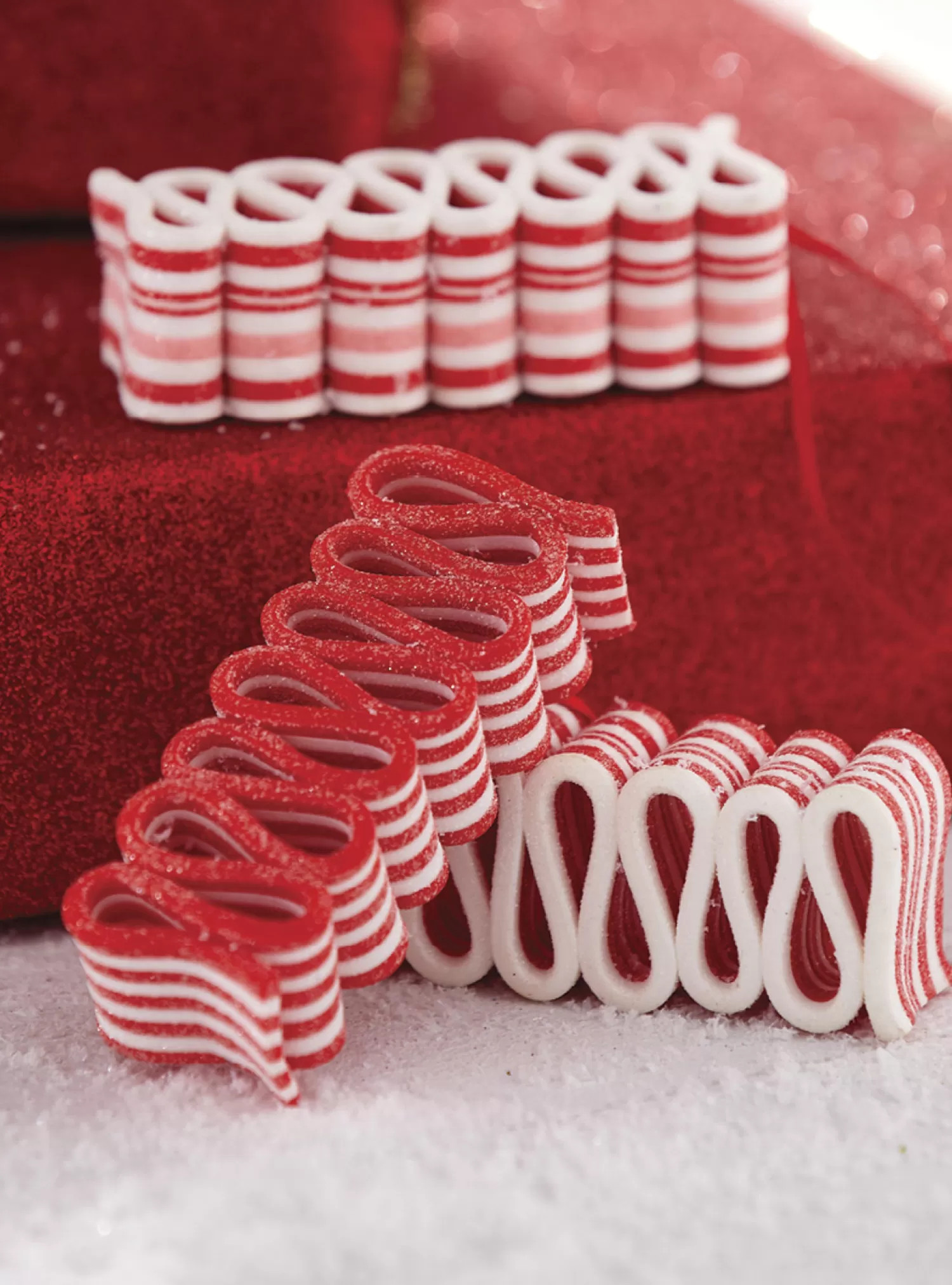 The Jolly Christmas Shop Jingle And Cocoa | The Candy Shop | Raz 4" Set Of 3 Red And White Ribbon Candy Christmas Ornament 4215563