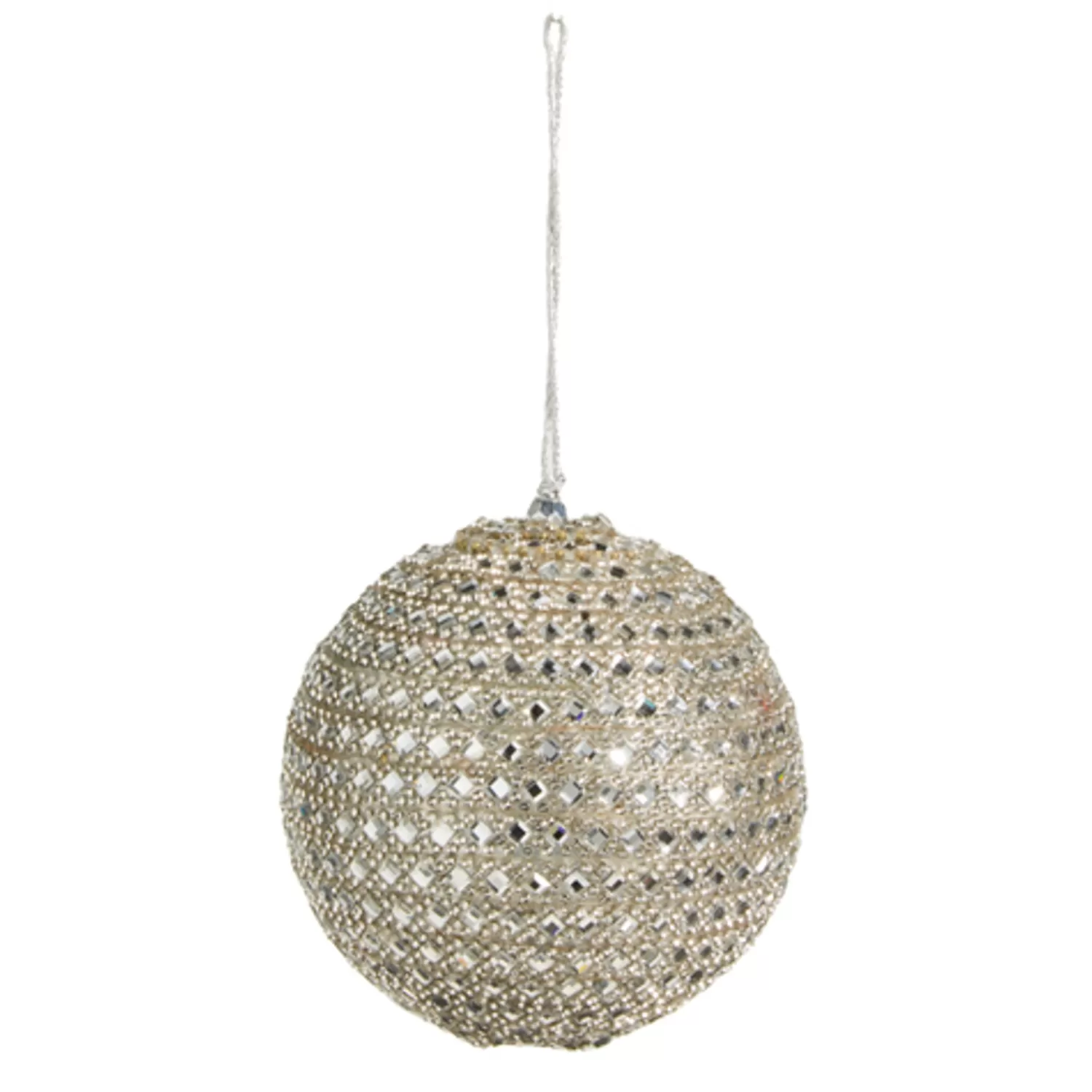 The Jolly Christmas Shop Snowflake Soiree | Elegant | Raz 4" Silver Jeweled Christmas Ball Ornament 4327314