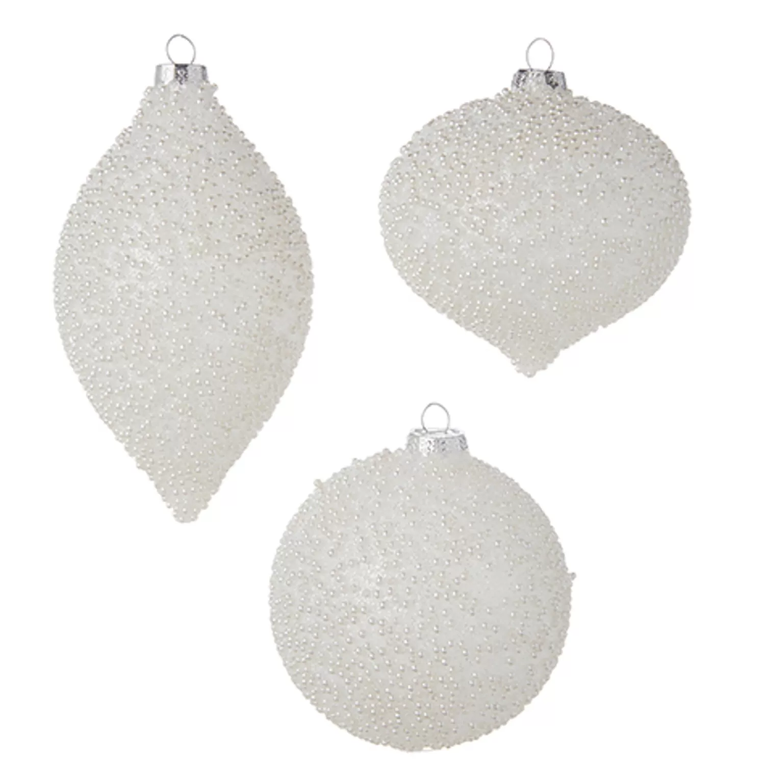 The Jolly Christmas Shop Dashing Through The Snow | Champagne Wishes | Raz 4" White Pearl Glass Christmas Ornament 4222816