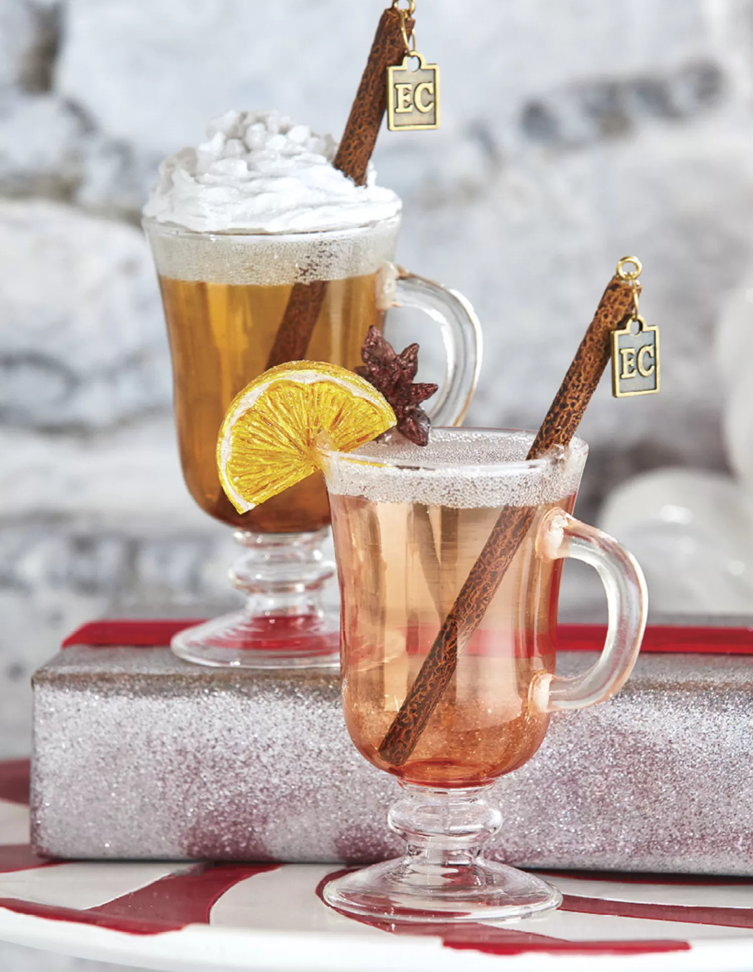 The Jolly Christmas Shop Holiday Cheers | Candy And Food | Raz 5.25" Eric Cortina Hot Toddy Or Buttered Rum Glass Christmas Ornament 4153132