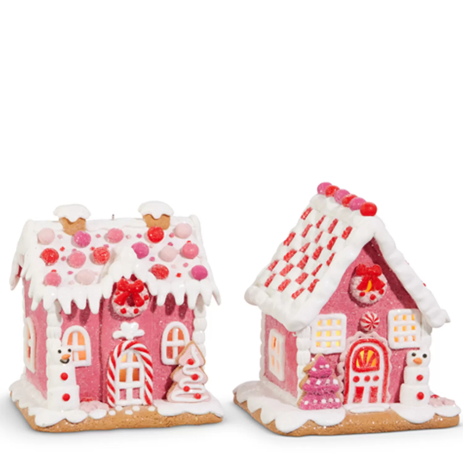 The Jolly Christmas Shop Jingle And Cocoa | Gingerbread | Raz 5.5" Lighted Pink Gingerbread House Christmas Ornament 4416250