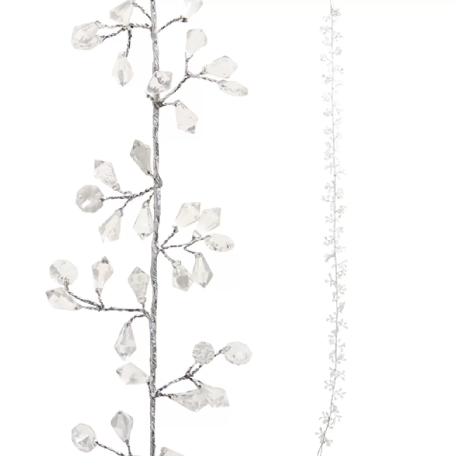 The Jolly Christmas Shop Snowflake Soiree | Snow Christmas Decorations | Raz 5' Clear Beaded Christmas Tree Garland G4403603