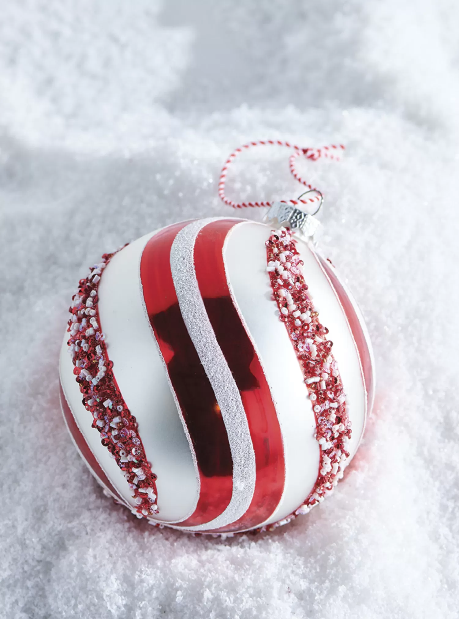 The Jolly Christmas Shop Jingle And Cocoa | The Candy Shop | Raz 5" Peppermint Swirl Glass Ball Christmas Ornament 4220960