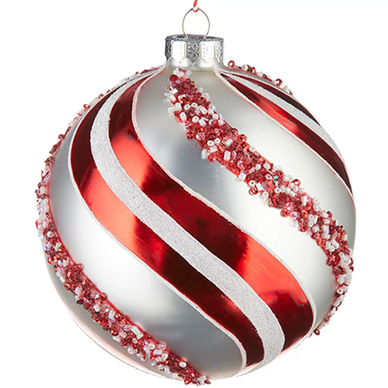 The Jolly Christmas Shop Jingle And Cocoa | The Candy Shop | Raz 5" Peppermint Swirl Glass Ball Christmas Ornament 4220960