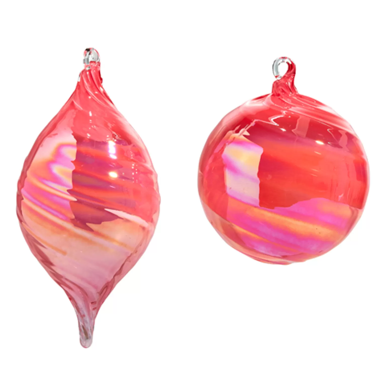 The Jolly Christmas Shop A Blushing Holiday | Pink Christmas Decorations | Raz 5" Pink Blown Glass Ball Or Finial Christmas Ornament 4424648