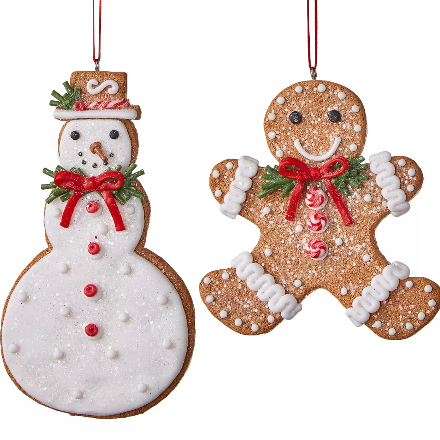 The Jolly Christmas Shop Jingle And Cocoa | Gingerbread | Raz 5" Set Of 2 Gingerbread Cookie Christmas Ornament 4116521