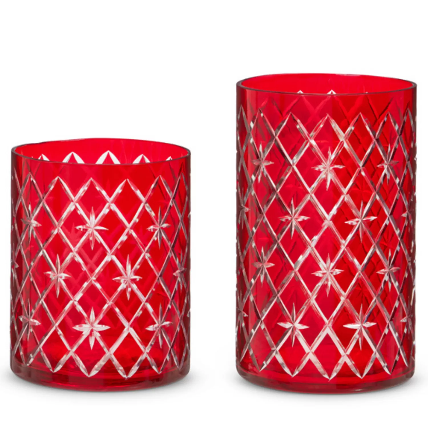 The Jolly Christmas Shop Christmas Traditions | Table Decorations | Raz 6.25" Or 8.5" Red Etched Christmas Container Or Candle Holder