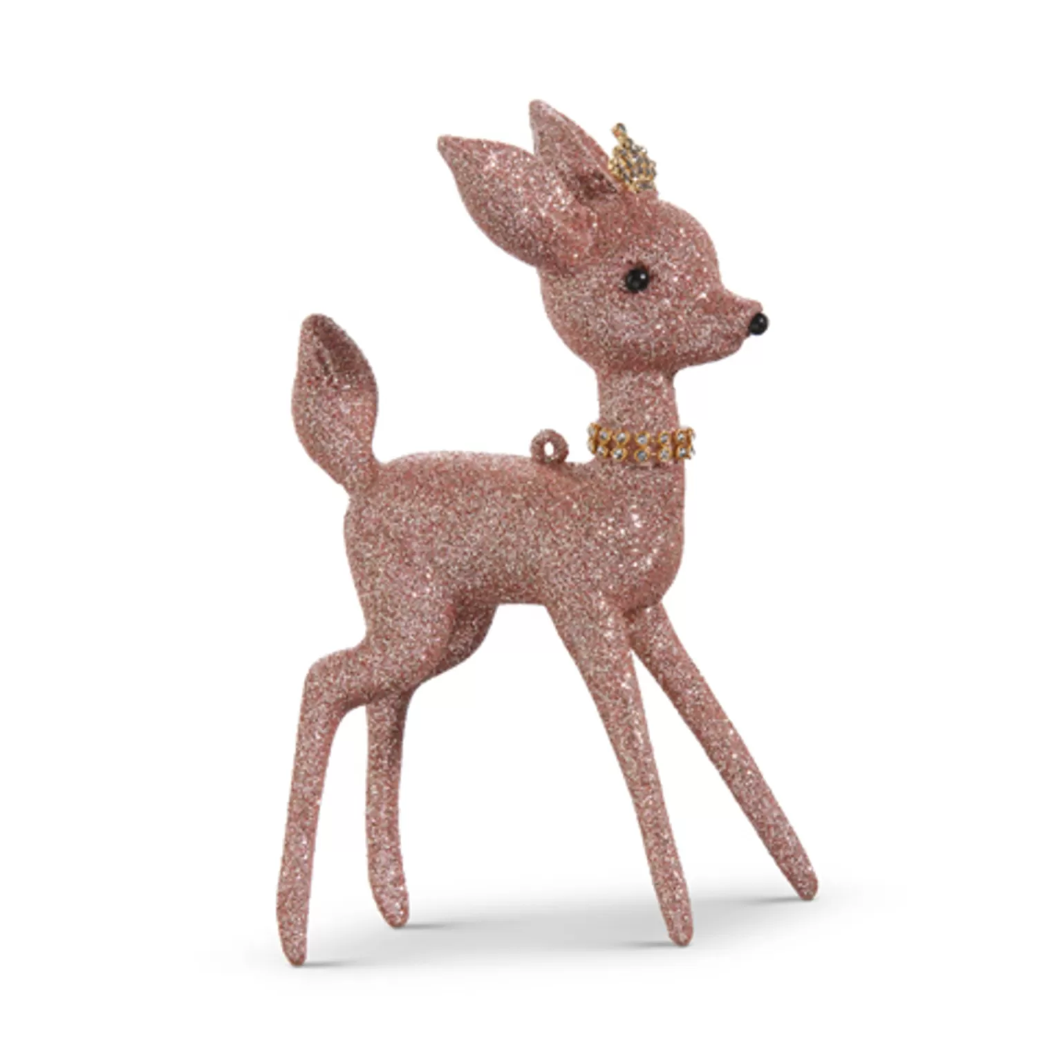 The Jolly Christmas Shop Hipster Tree | Vintage Reincarnated | Raz 6.5" Glittered Pink Deer Vintage Inspired Christmas Ornament 4438864